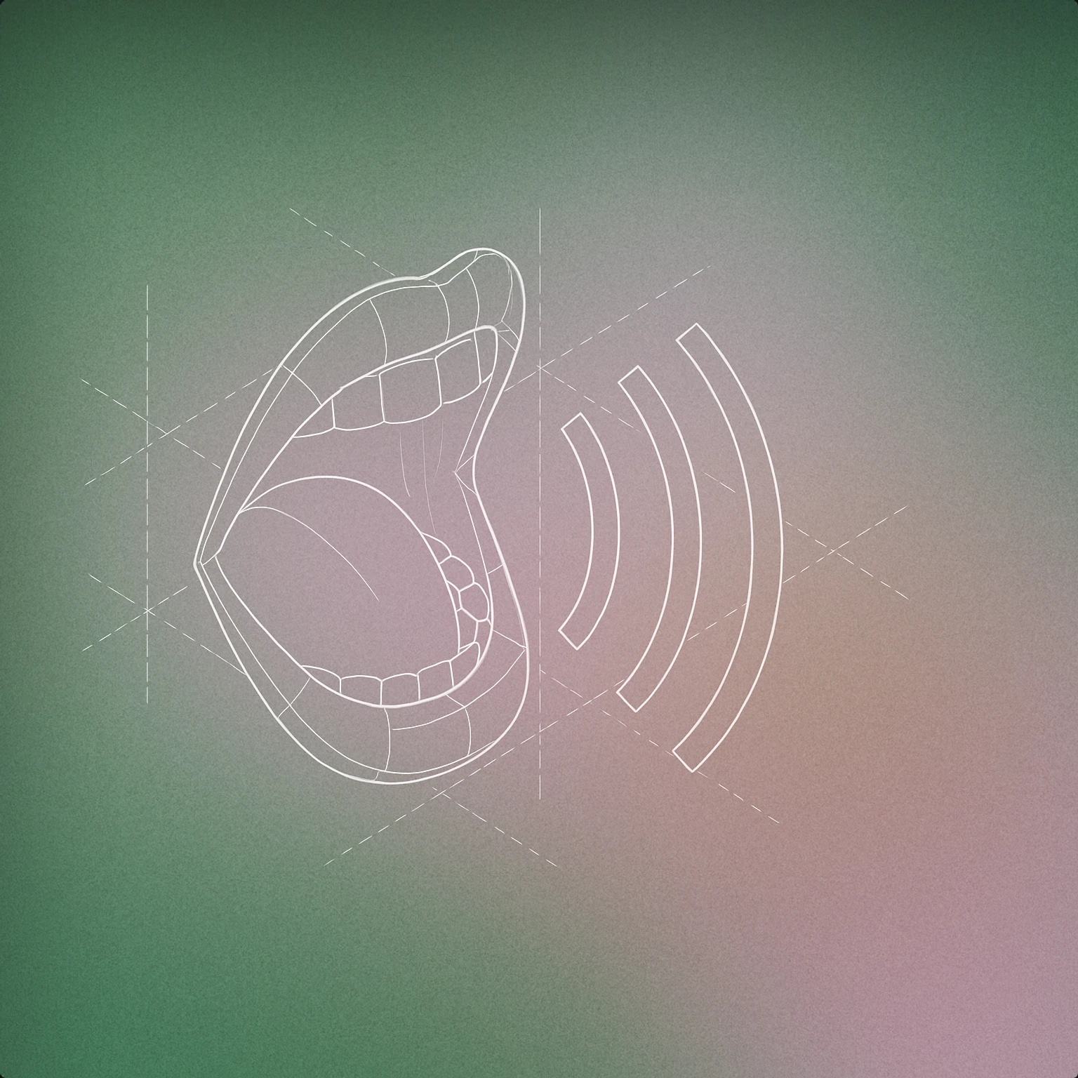 Cover of a stylized open mouth with sound lines emanating outward for Noooo sound effects