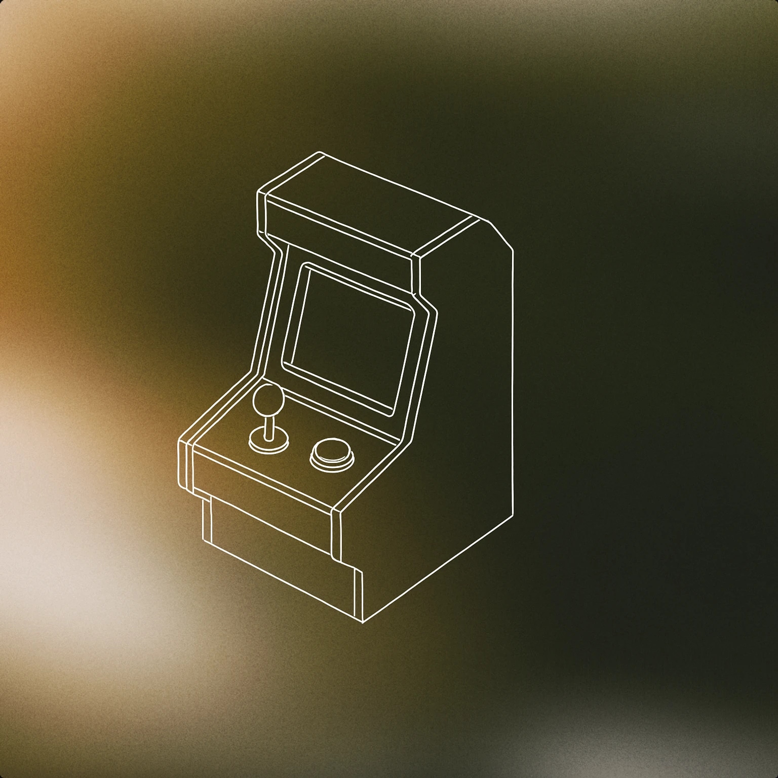 Cover of retro arcade game console with visible joystick and a single large button for Video Game sound effects