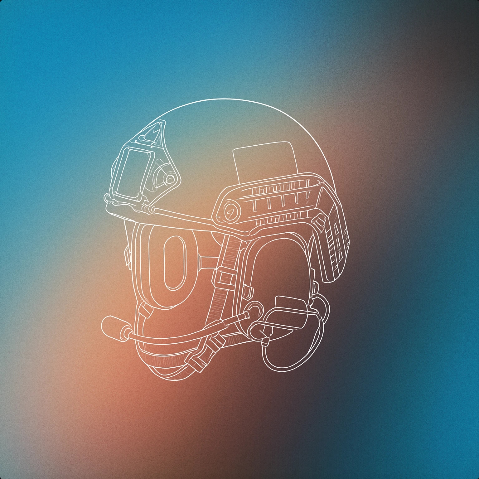 Cover of a military helmet with an integrated communication headset for Soldiers sound effects