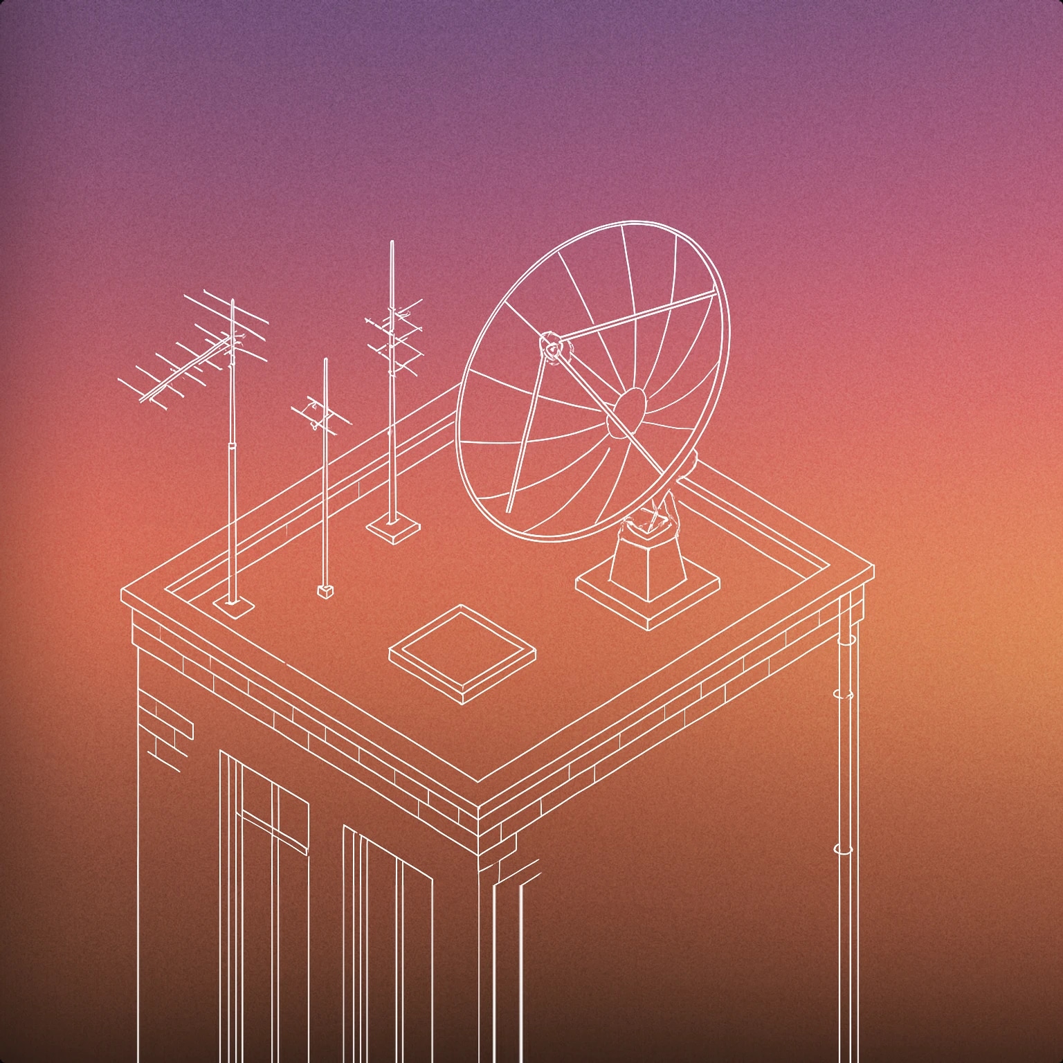 Cover of A stylized rooftop with a large satellite dish and a few minimalistic antennae for City sound effects