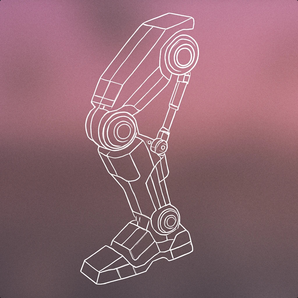 Cover of robotic leg with visible joint and actuator for Robot Movement sound effects