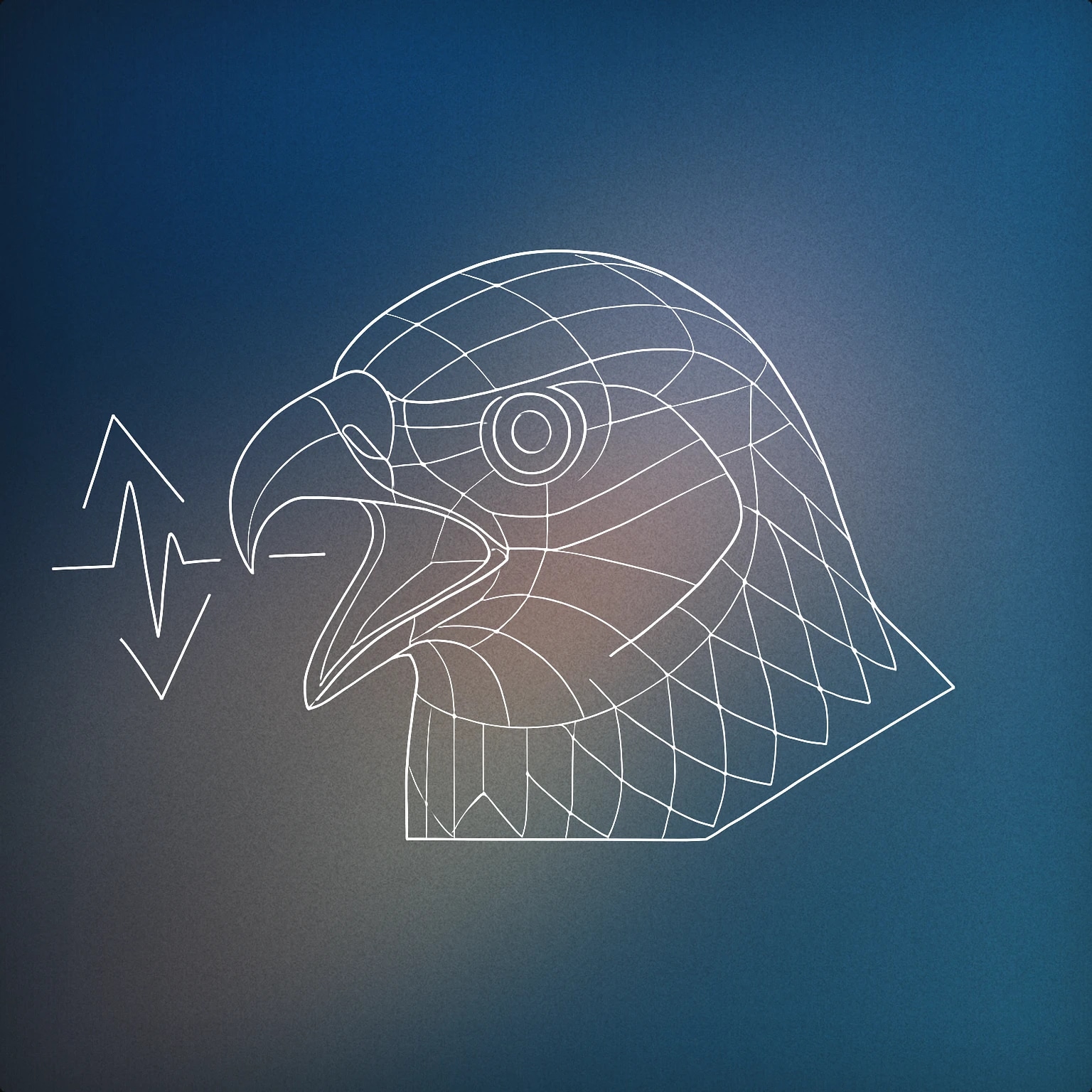 Cover of A stylized hawk's head with a streamlined beak and a single, bold soundwave emanating from its open mouth for Hawk sound effects
