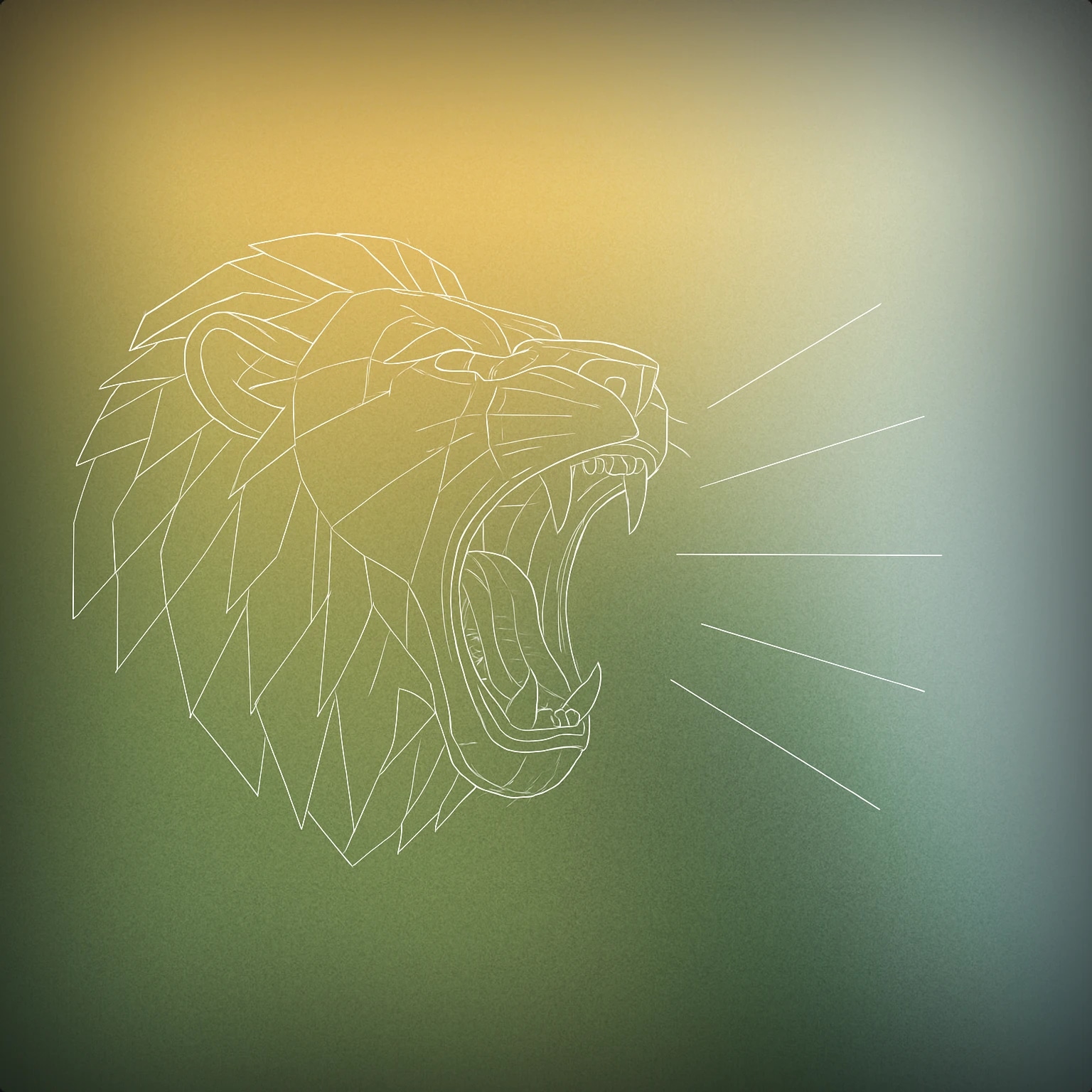 Cover of lion's open mouth with stylized sound lines emanating from it for Lion Roaring sound effects