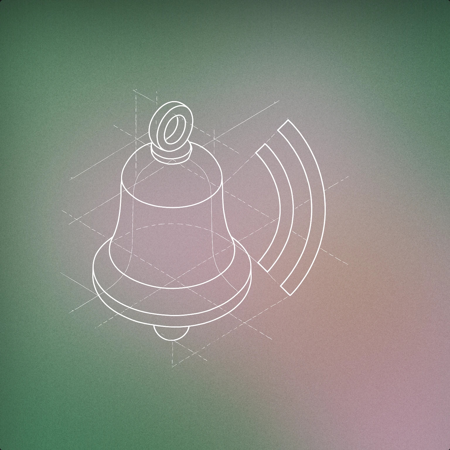 Cover of a bell with a stylized soundwave emanating from it for Christmas sound effects