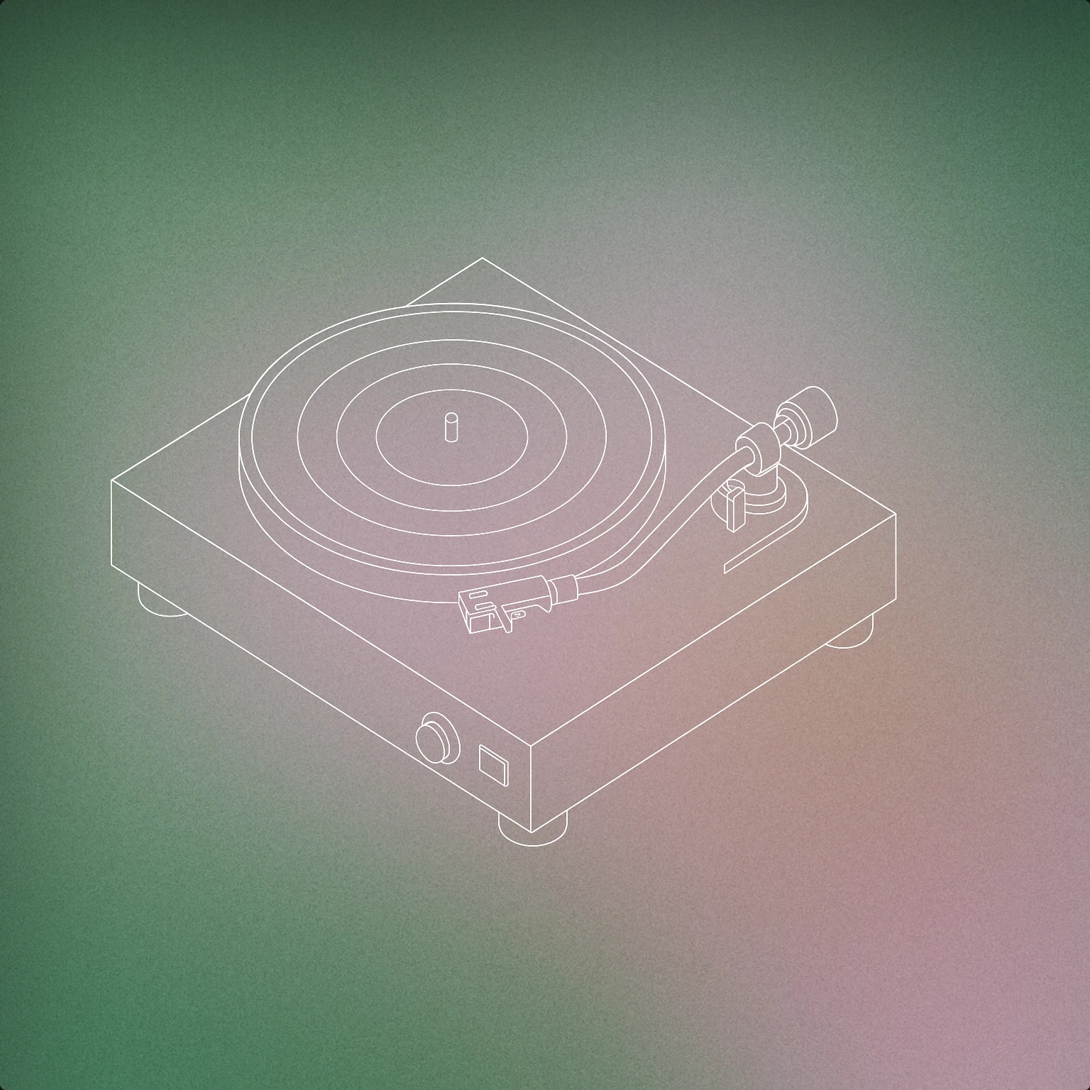 Cover of Phonograph turntable with a visible stylus arm for Mechanical sound effects