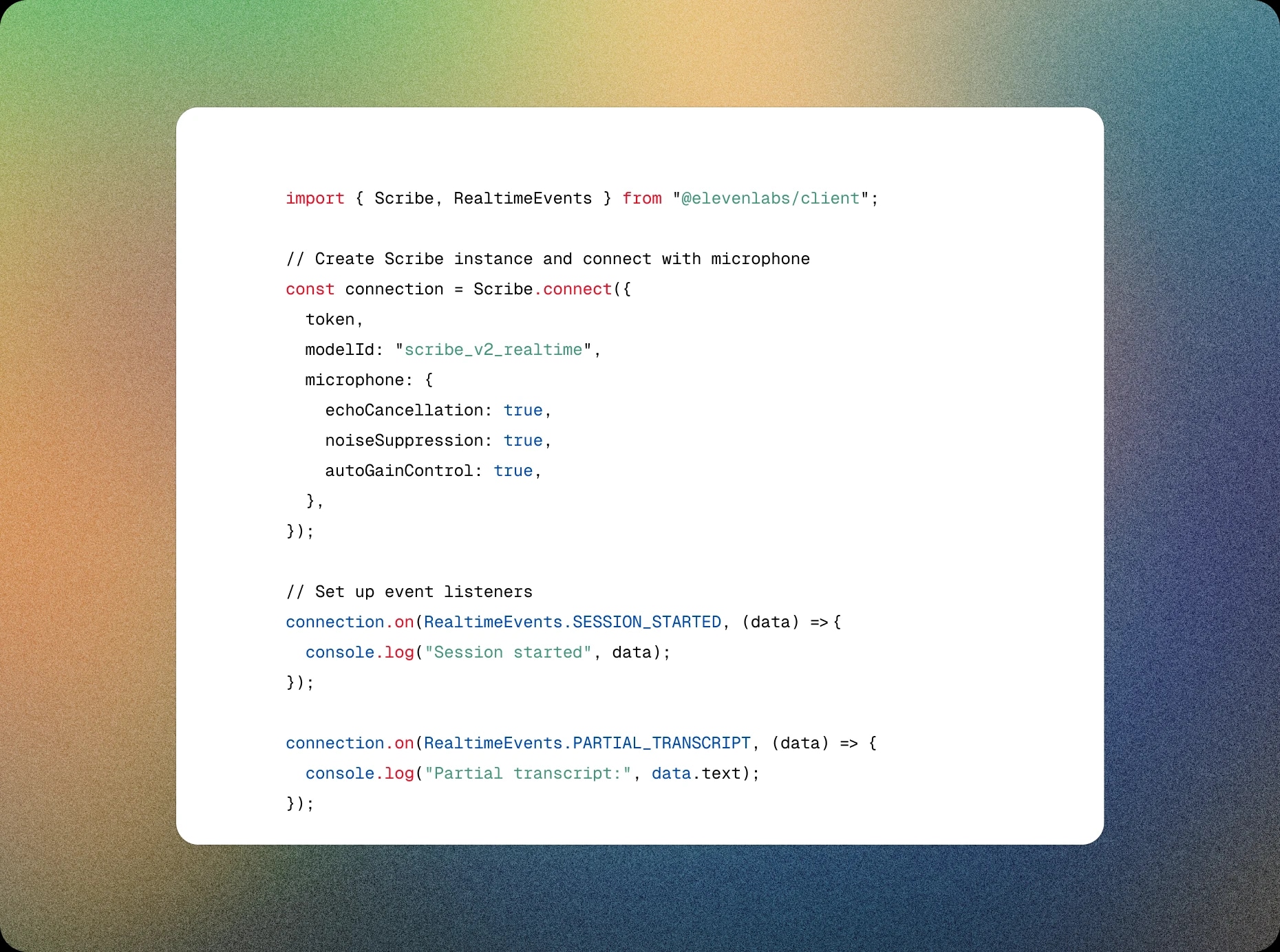 Scribe v2 Realtime API