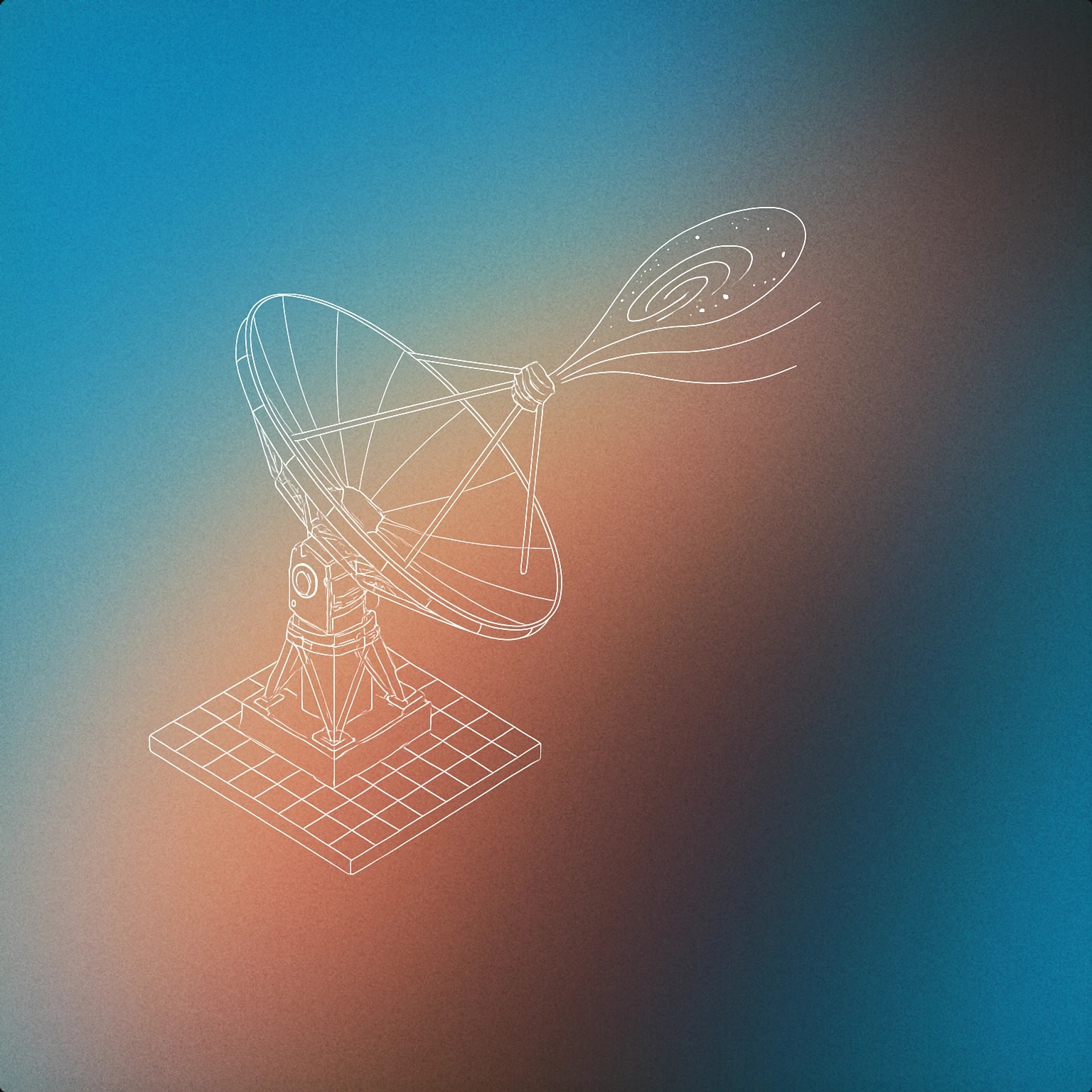 Cover of satellite dish receiving a stylized cosmic wave for Cosmic sound effects