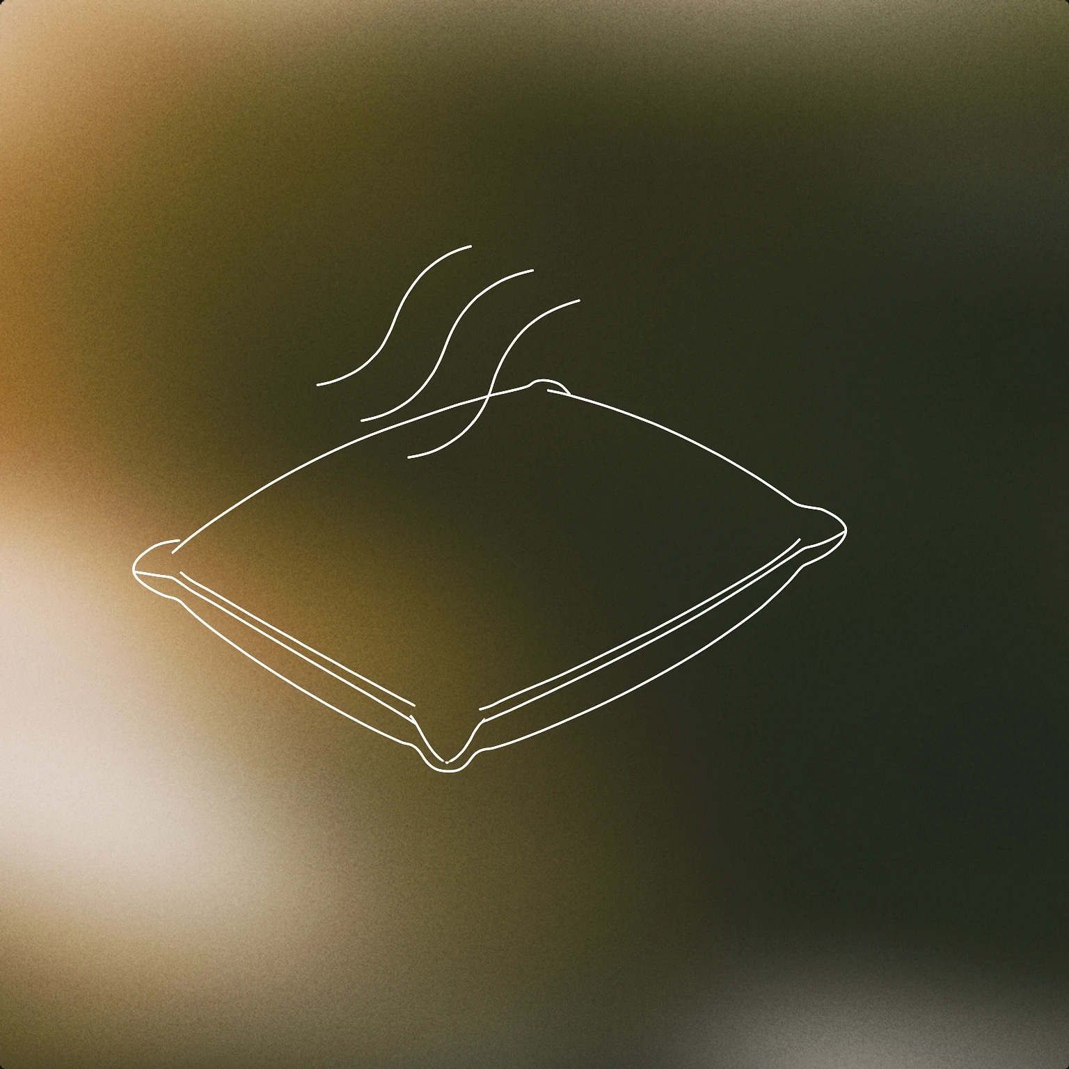 Cover of A stylized, gently rising and falling pillow with subtle, curved lines above it to suggest rhythmic breathing for Heavy Snoring sound effects