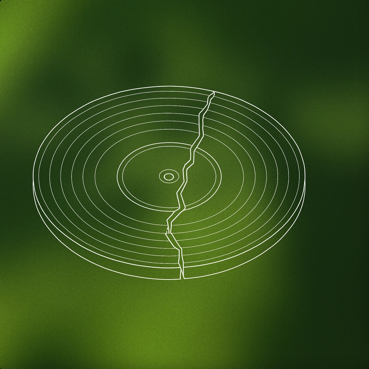 Cover of A cracked vinyl record with a visible sharp break through its surface for Hurt sound effects