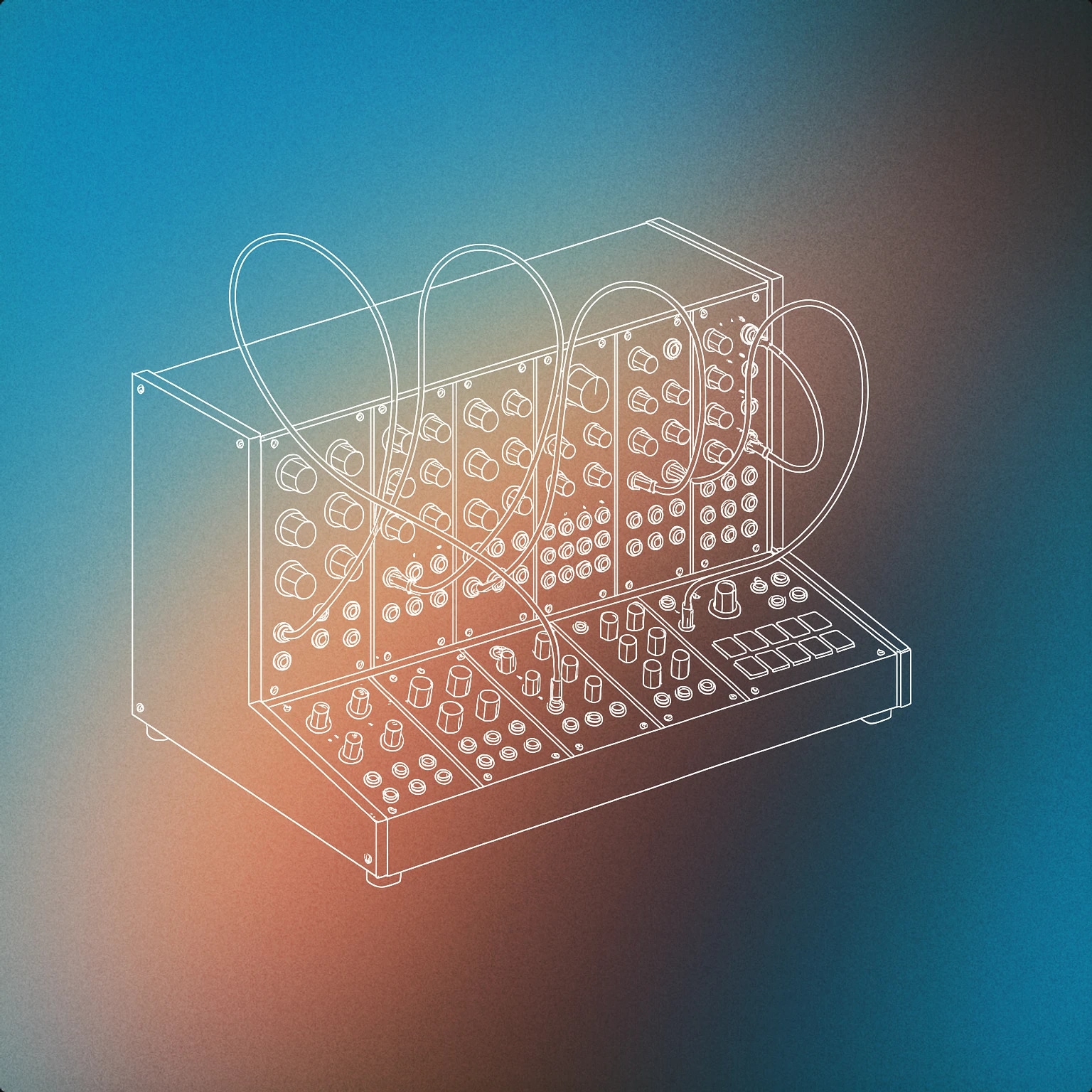 Cover of Modular synthesizer with patch cables for Synth sound effects