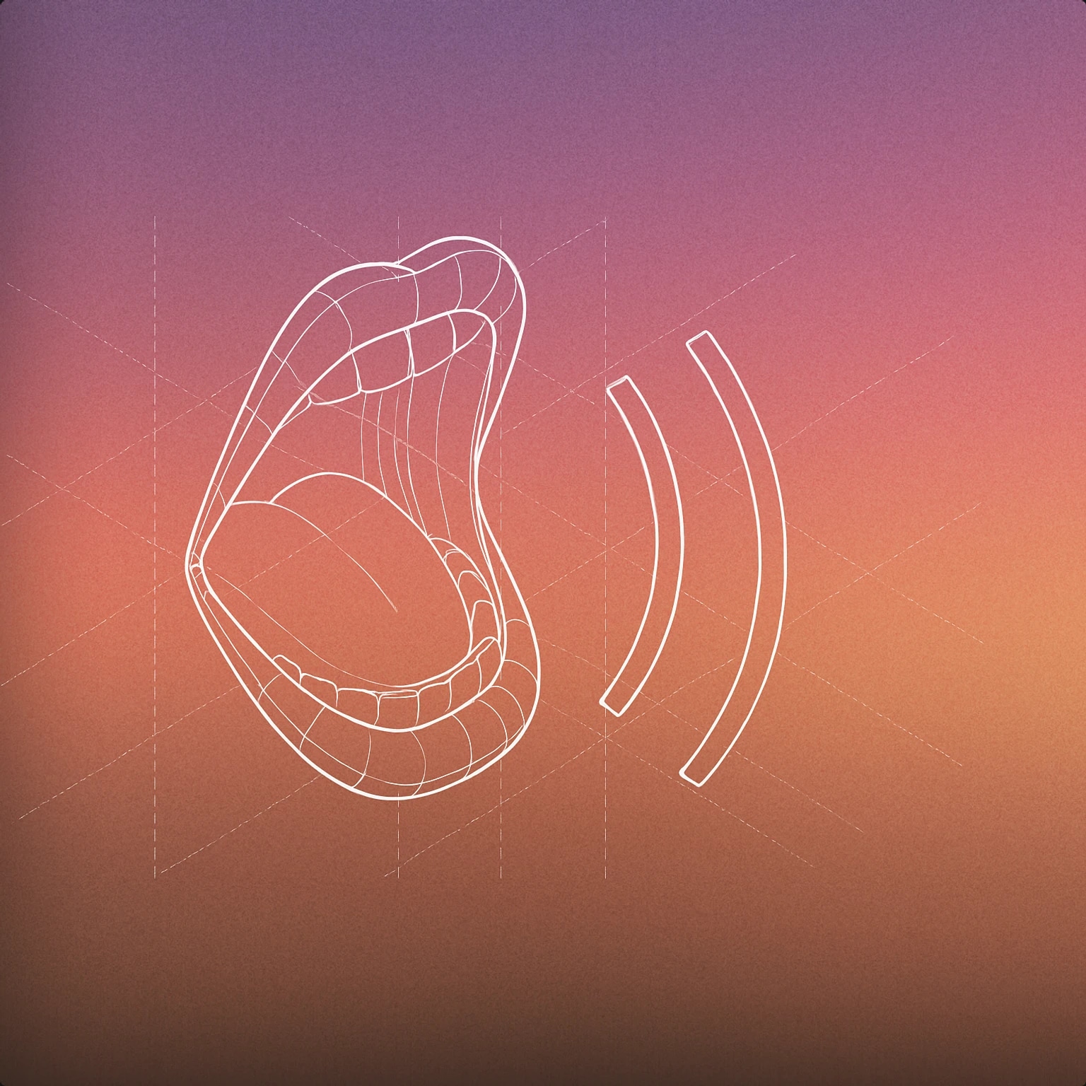 Cover of a stylized open mouth with sound lines emanating outward for Crowd Singing sound effects