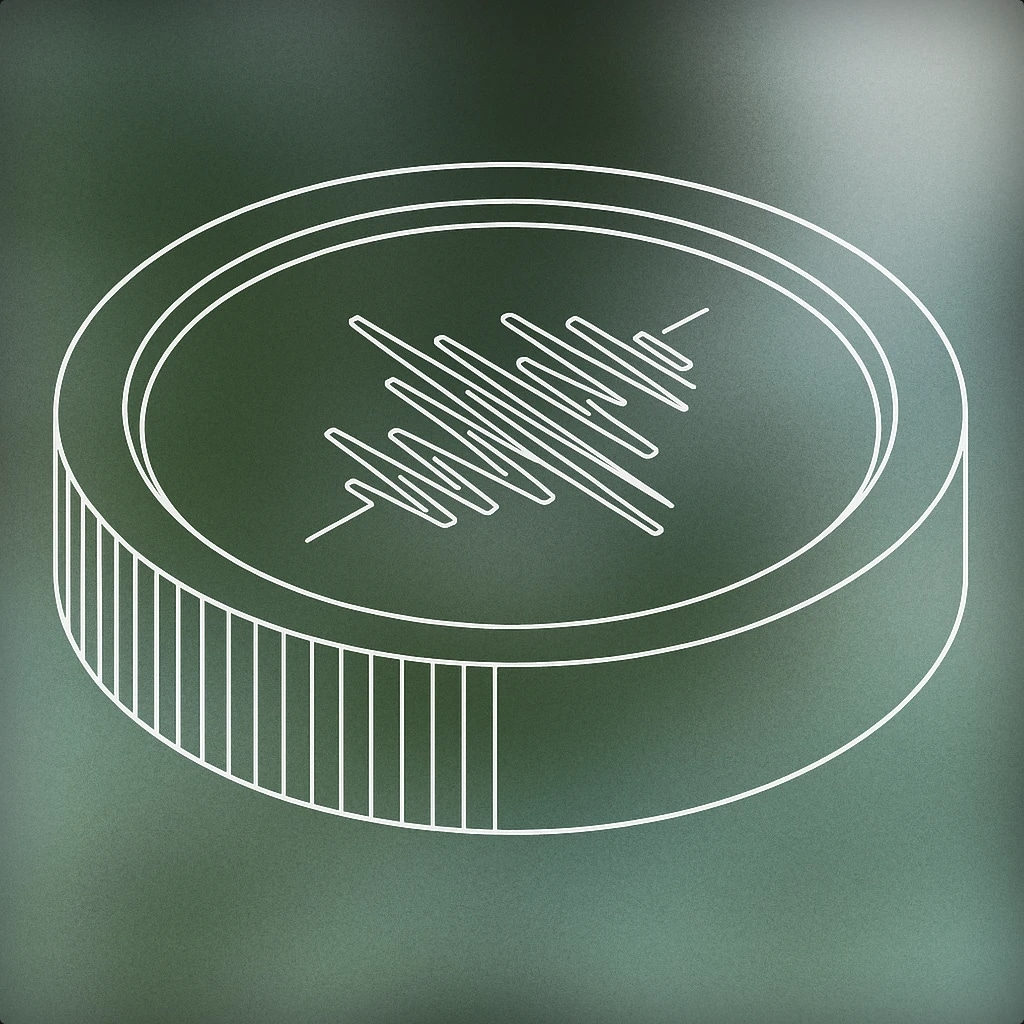 Cover of A coin with a soundwave engraved on its surface for Money sound effects