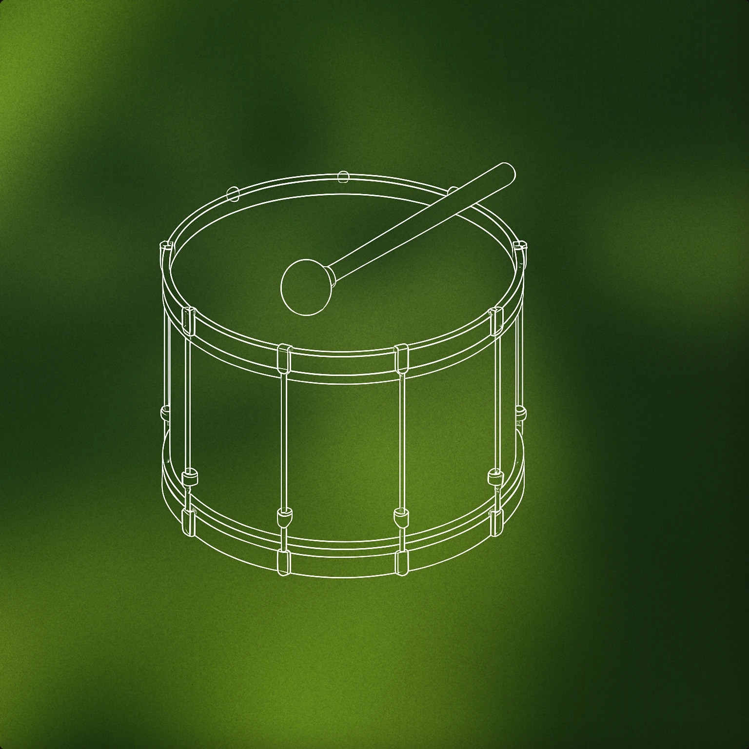 Cover of a single, large, stylized drum with a mallet resting on top for Duh Duh Duh sound effects