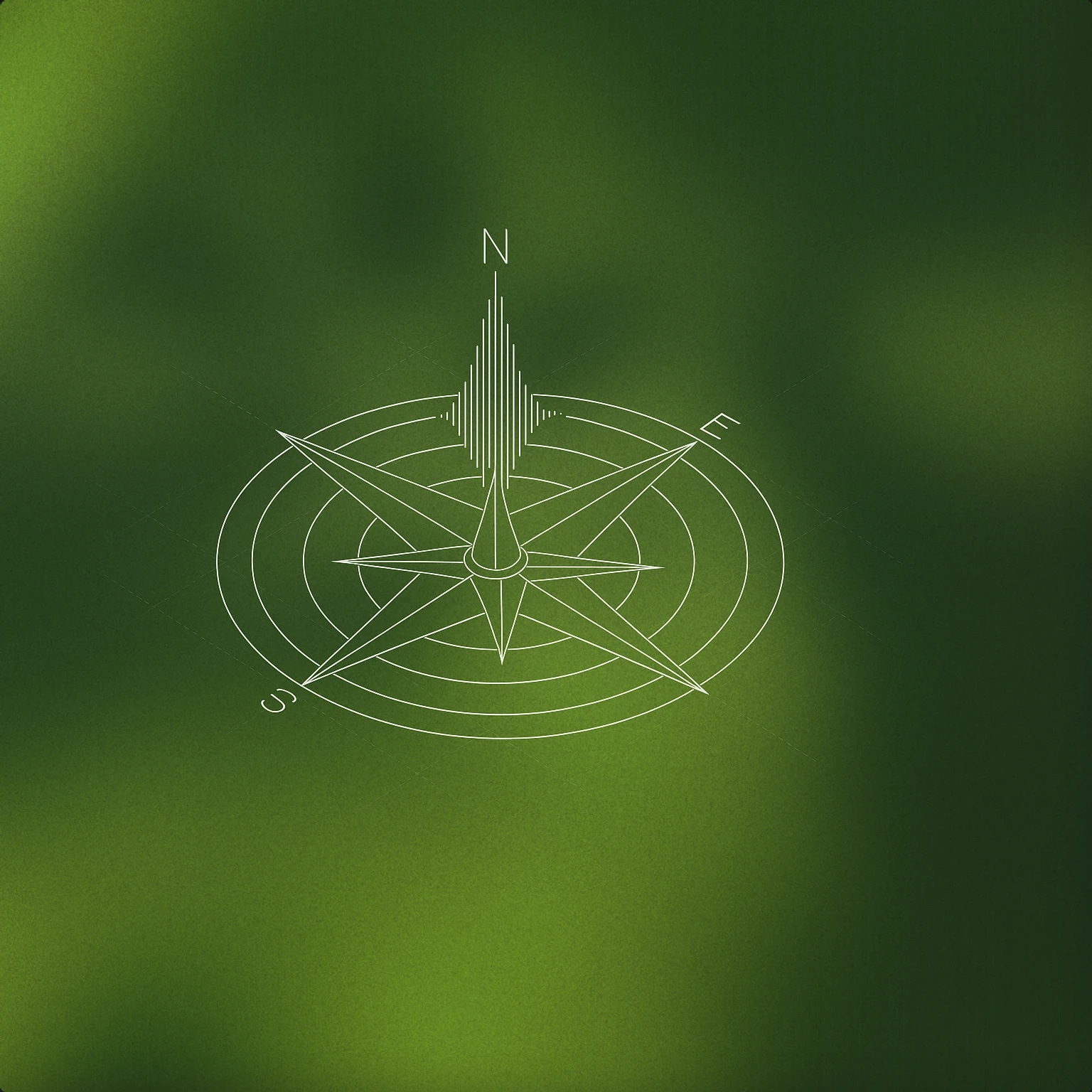 Cover of compass rose with a central soundwave emanating from the north point for Cardinal sound effects