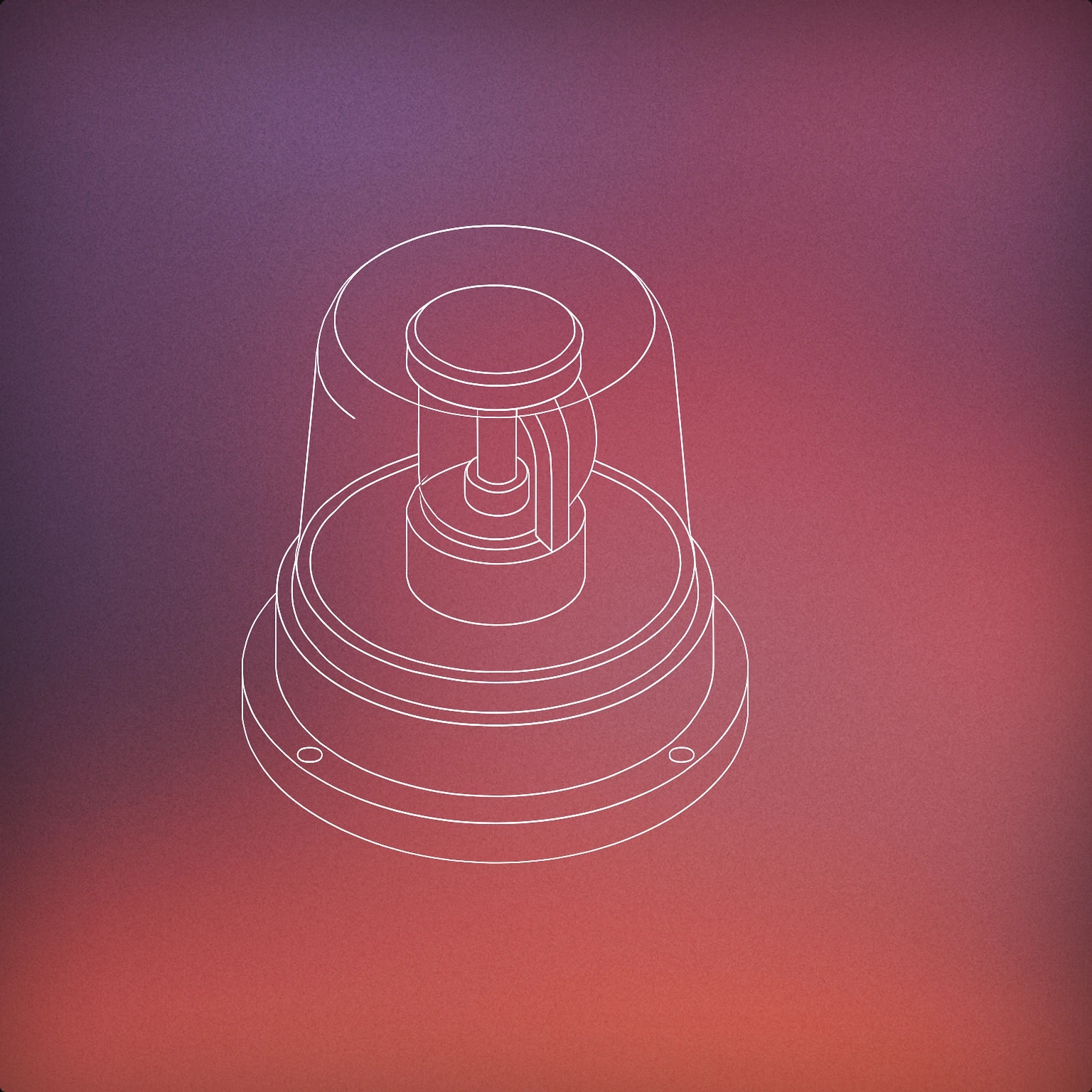 Cover of rotating emergency light with a dome-shaped cover and a central cylindrical base for Police Siren sound effects