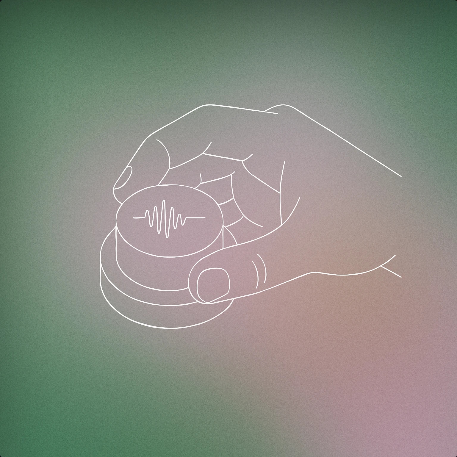 Cover of A minimalist hand icon firmly grasping a smooth circular button with a soundwave etched onto its surface for Grab sound effects