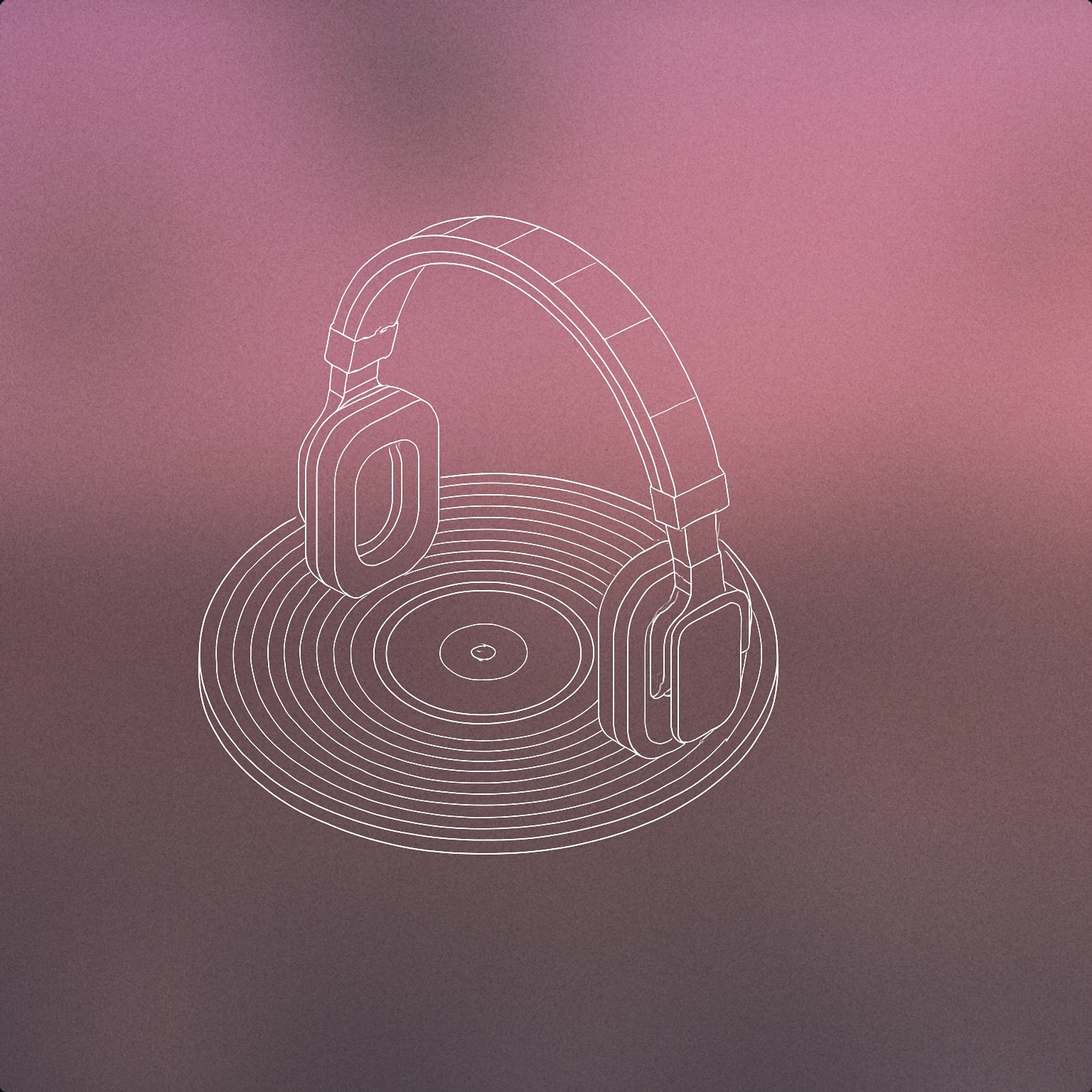 Cover of Vinyl record with stylized headphones resting on top for Pop Sound sound effects