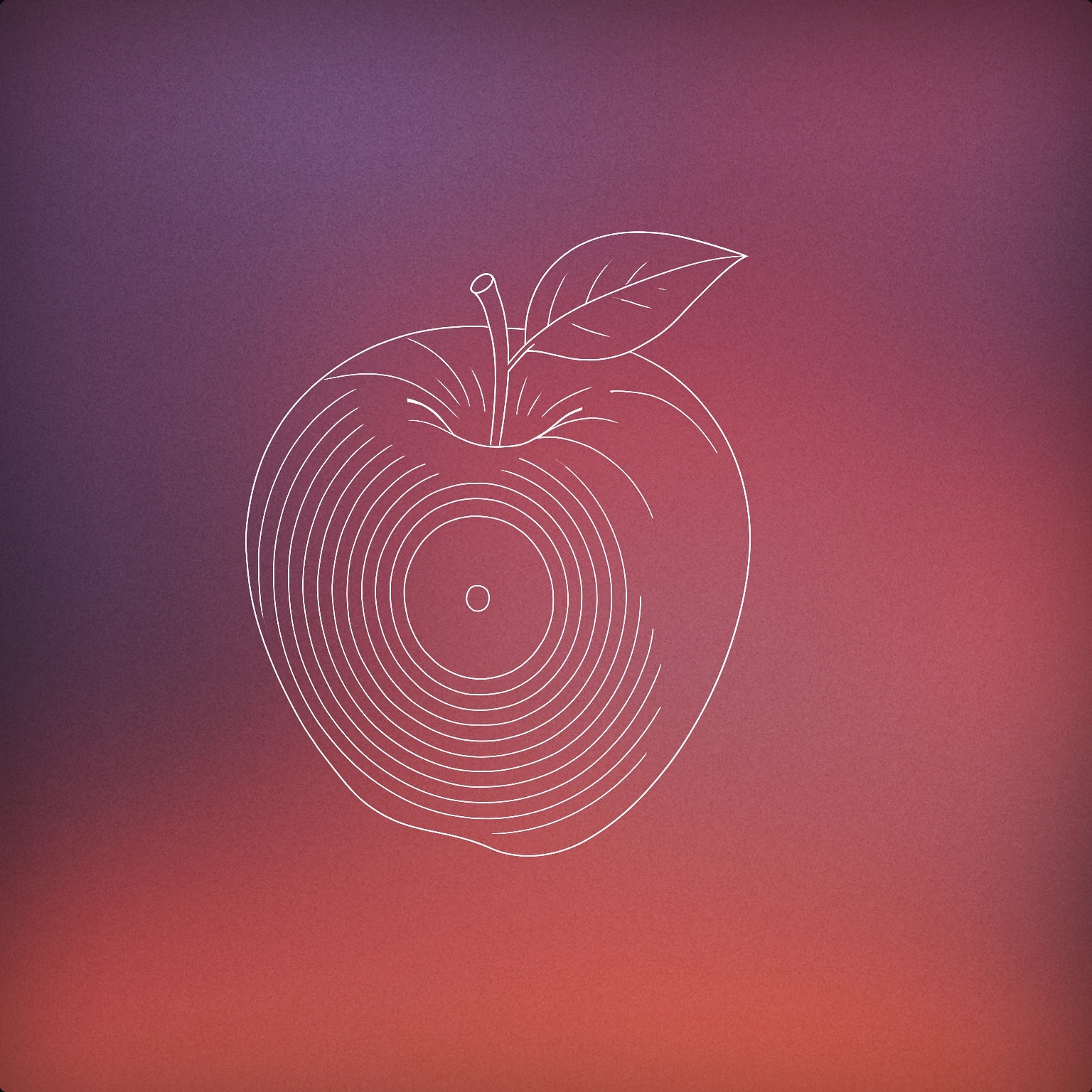 Cover of An apple with a circular groove resembling a vinyl record etched on its surface for Fruit sound effects