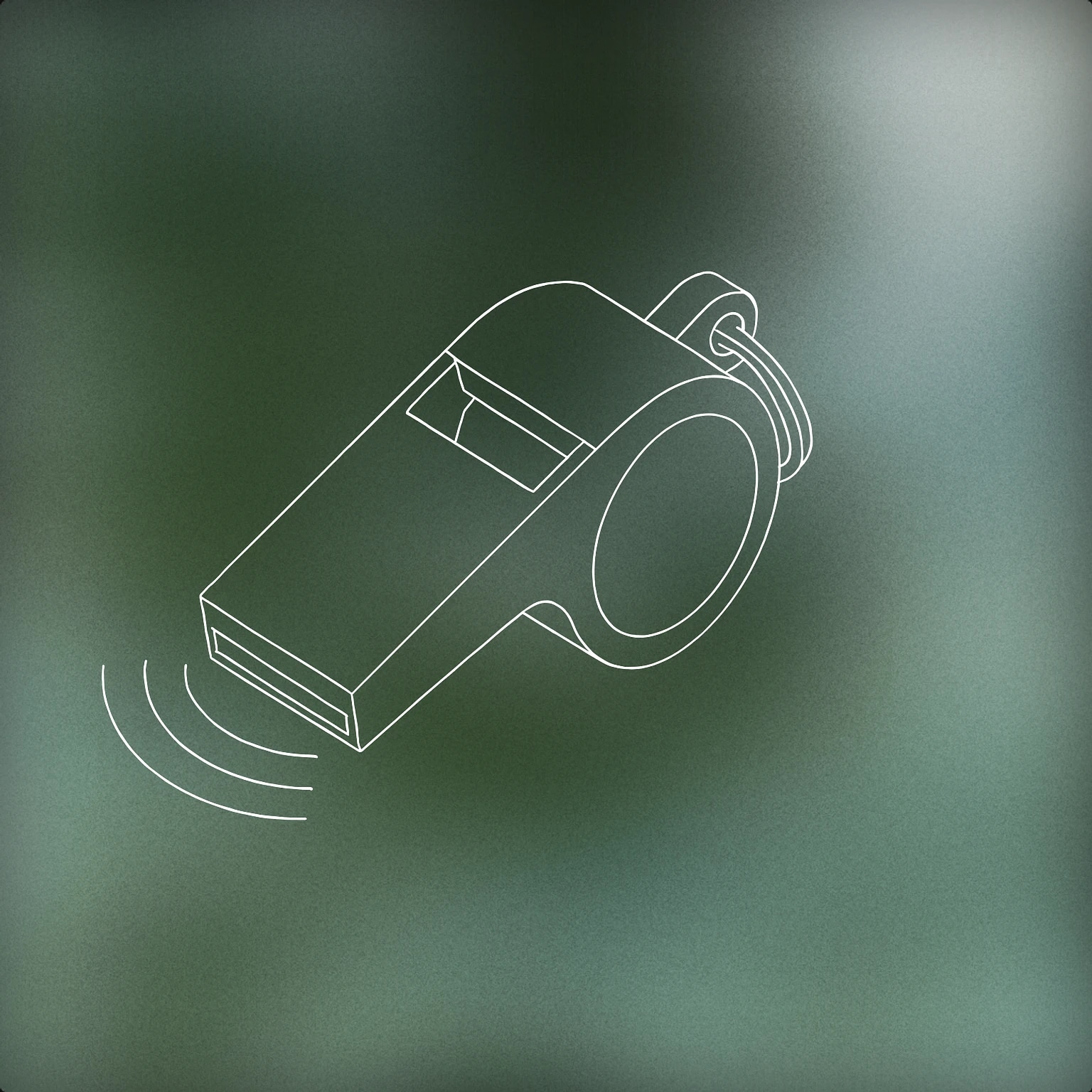 Cover of A minimalist whistle with a visible soundwave emanating from it for Futbol sound effects