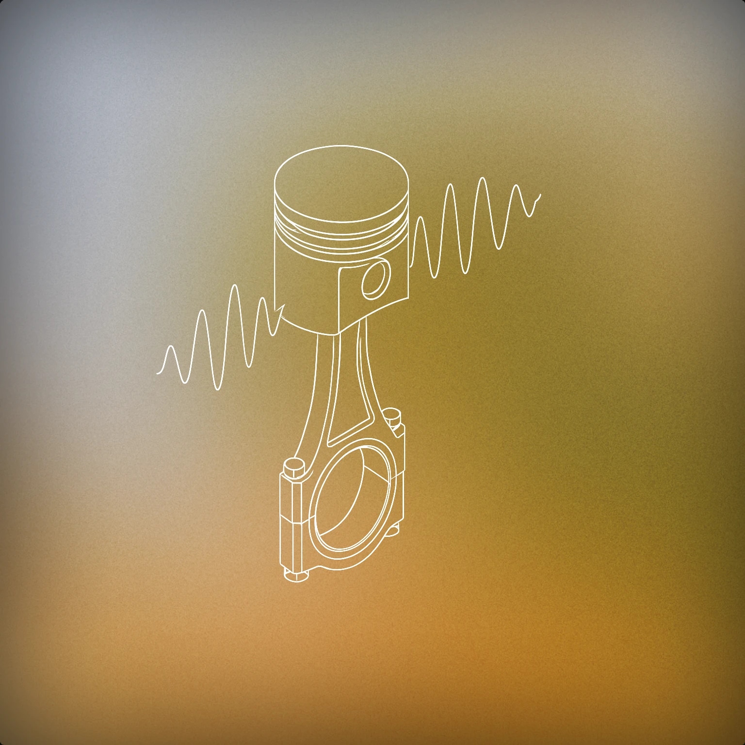 Cover of engine piston with stylized soundwave emanating from the cylinder for Combusion Motor sound effects