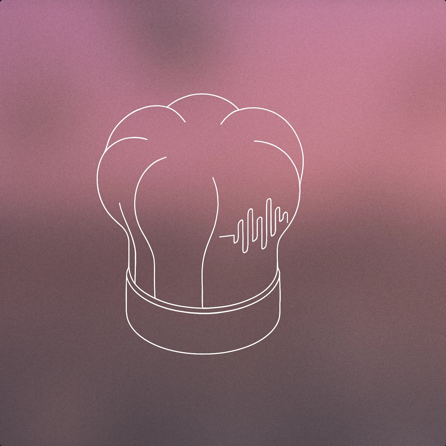 Cover of A chef's hat with a stylized soundwave pattern subtly embossed on its surface for Cooking sound effects