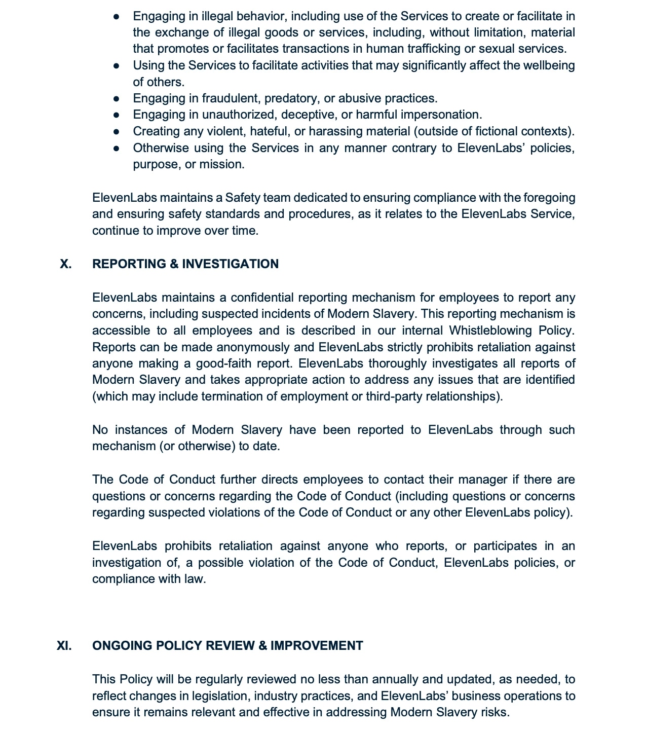 Page 7 of Modern Slavery Statement