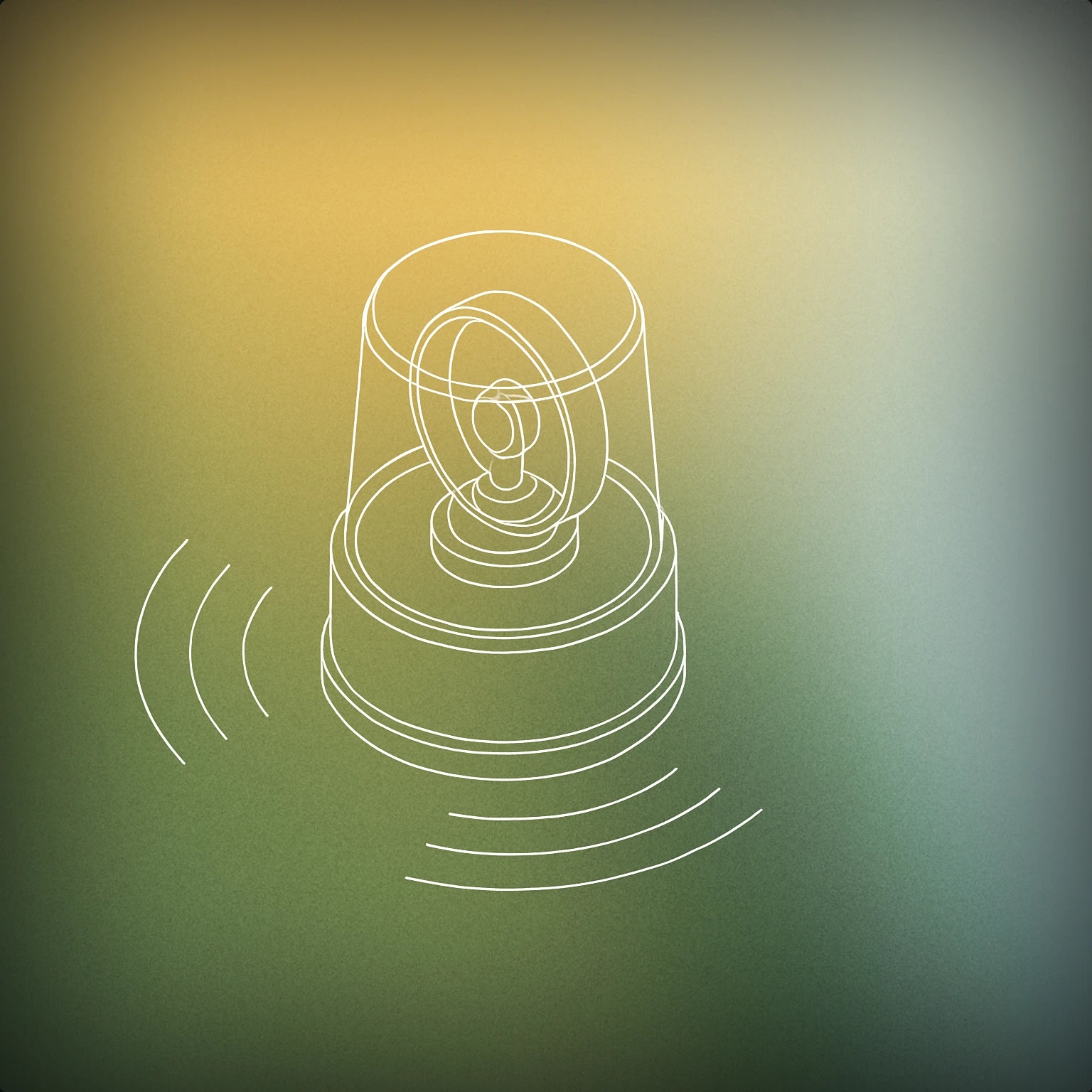 Cover of rotating emergency siren light with a soundwave emanating from its base for Sirens sound effects