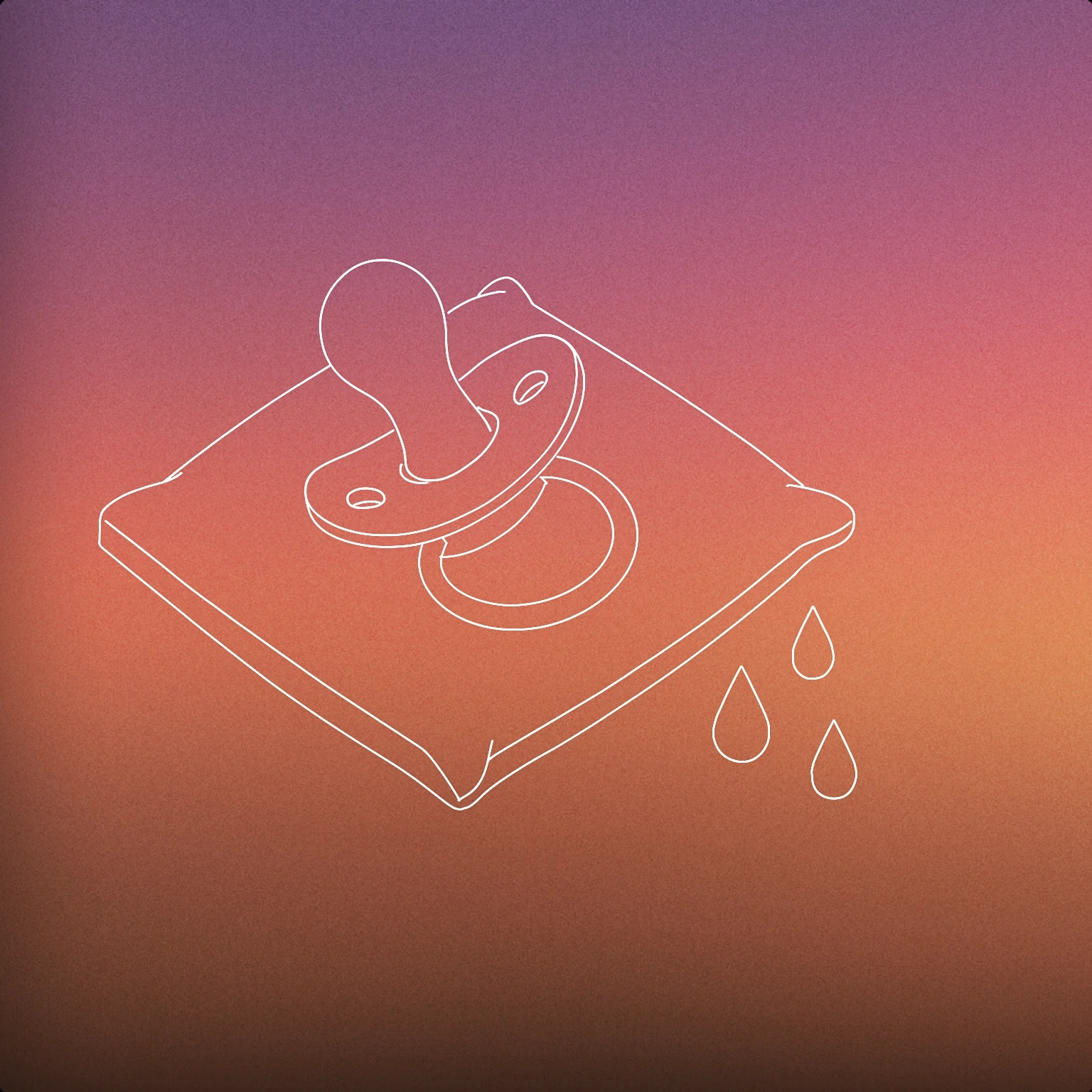 Cover of A pacifier lying on a pillow with small tear drops beside it for Child Crying sound effects