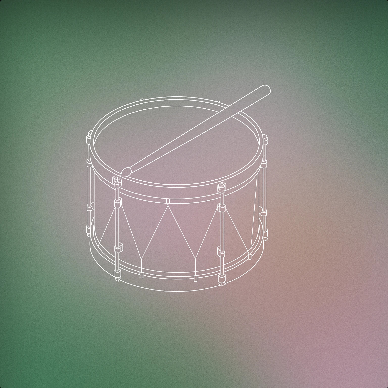 Cover of a war drum with a single drumstick resting on top for Battlefield sound effects