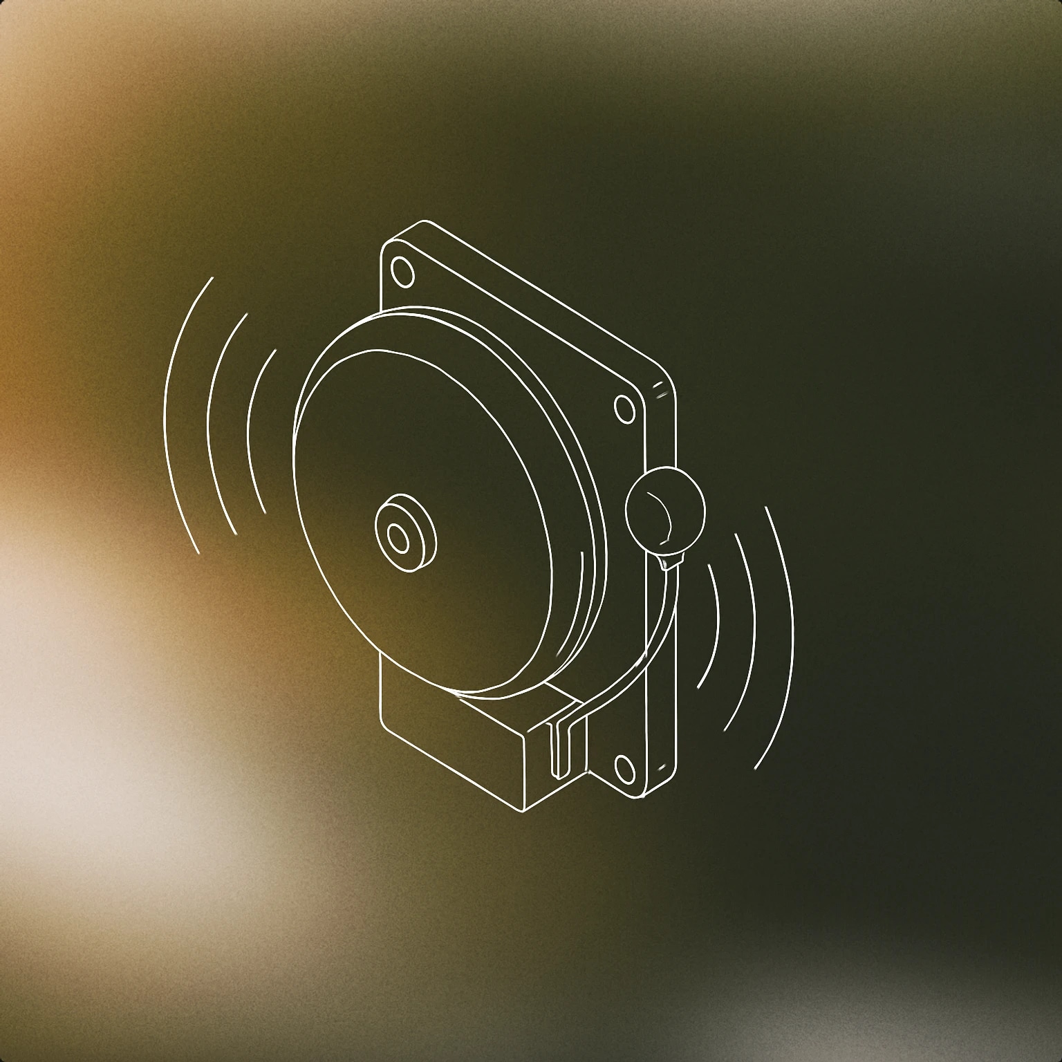 Cover of an old-fashioned alarm bell with ringing motion lines for Scare sound effects