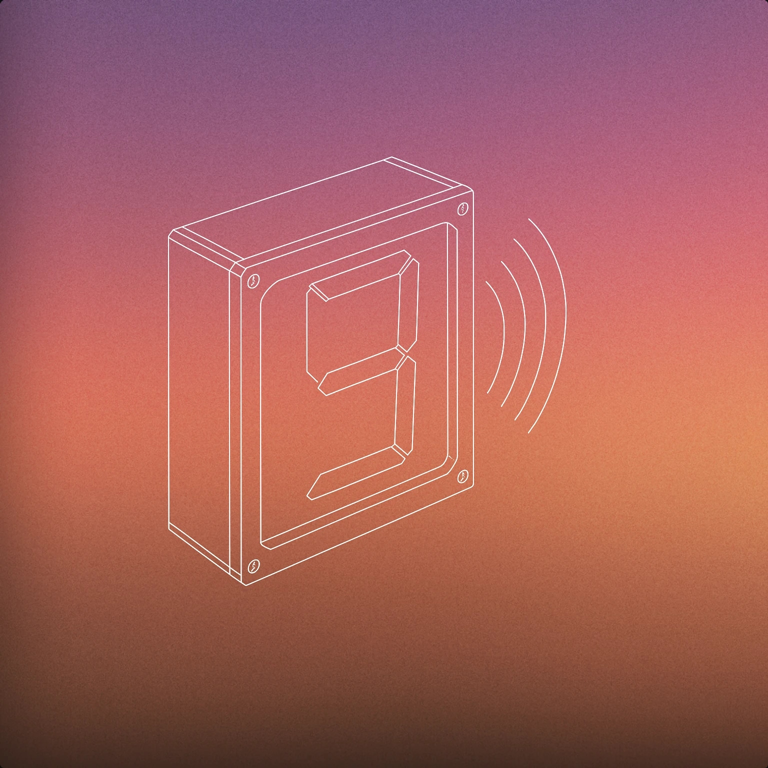 Cover of a digital timer display showing the number '3' with subtle soundwave lines emanating from it for Countdown sound effects