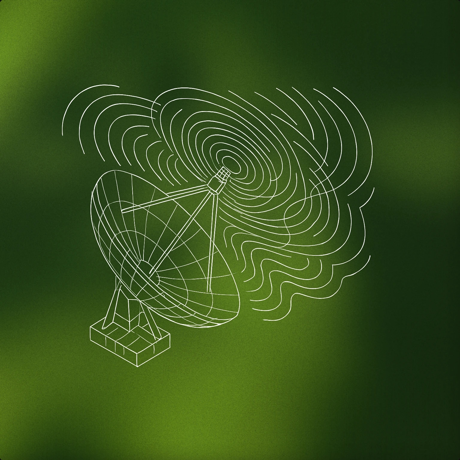 Cover of An abstracted satellite dish with swirling lines emanating from it to evoke the idea of turbulent, swirling audio signals for Blizzard sound effects