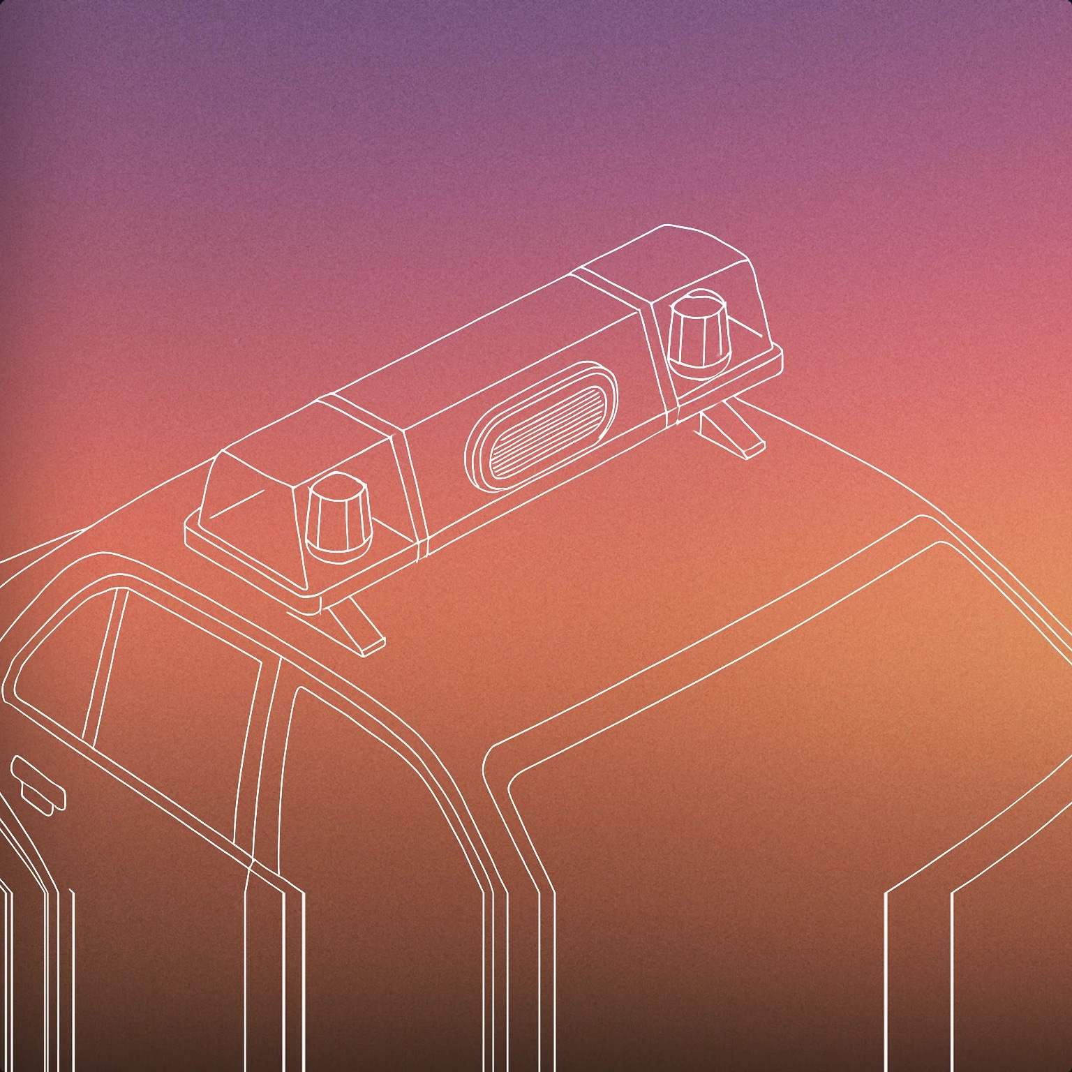 Cover of police siren bar mounted on a car roof for Cop Car sound effects