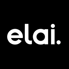 Alt text: "elai." logo on a black background.