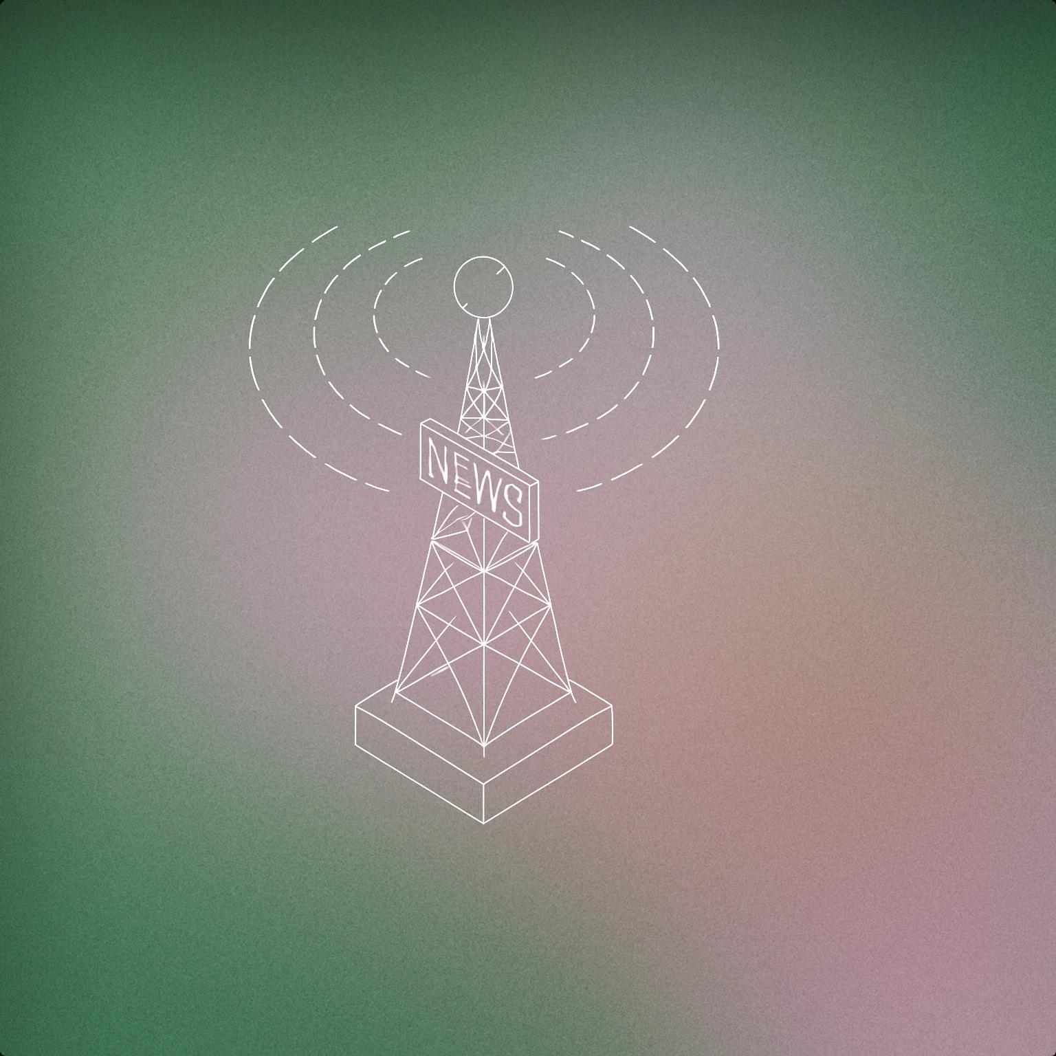 Cover of news broadcast tower with radiating signal lines for Breaking News sound effects