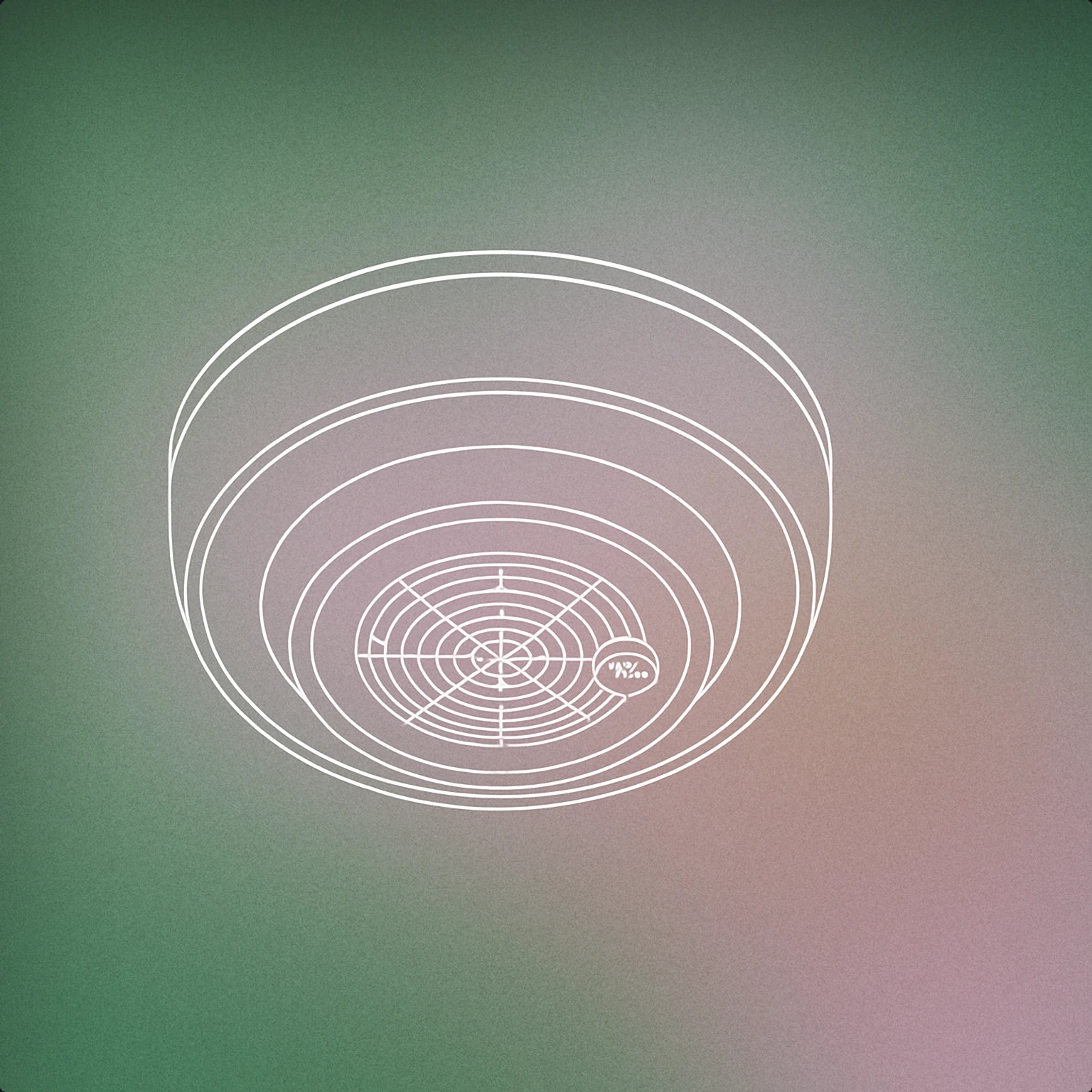 Cover of circular ceiling-mounted device with a central grille and a small test button for Smoke Detector sound effects