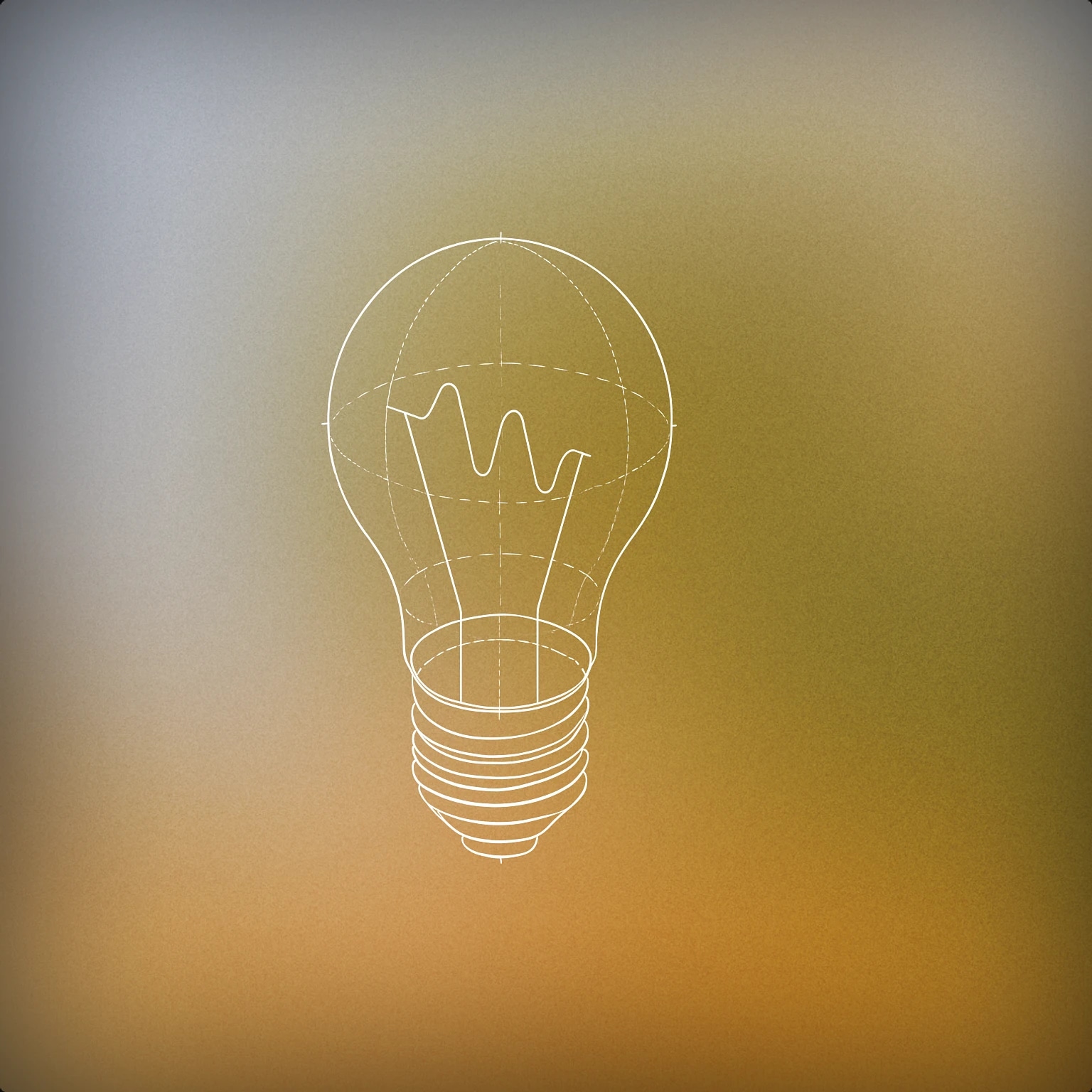 Cover of a lightbulb with a simple waveform embedded inside the glass for Idea sound effects