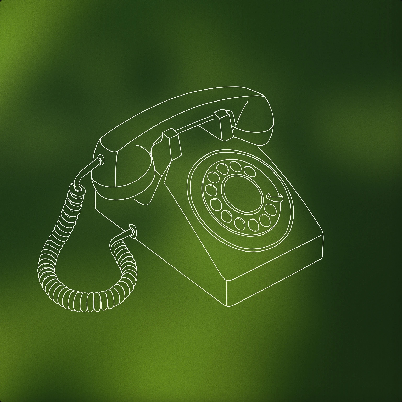 Cover of rotary telephone with a coiled cord for Dial Up sound effects