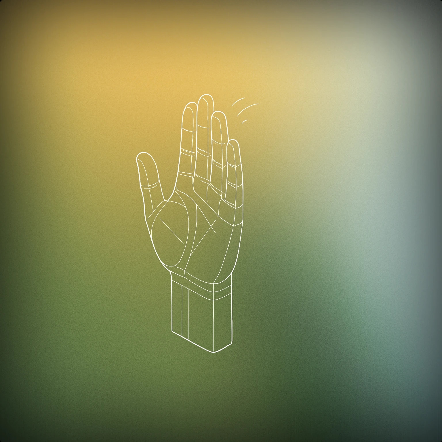 Cover of a single stylized open hand raised upward with subtle motion lines above it for Crowd Reaction sound effects