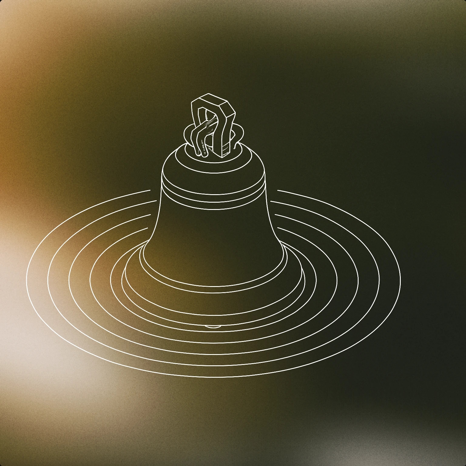 Cover of A large bell with radiating ripple lines around it for Loud sound effects