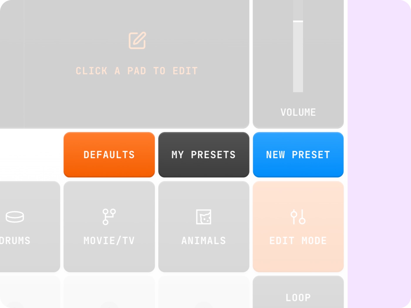 Switch between default and custom soundboards