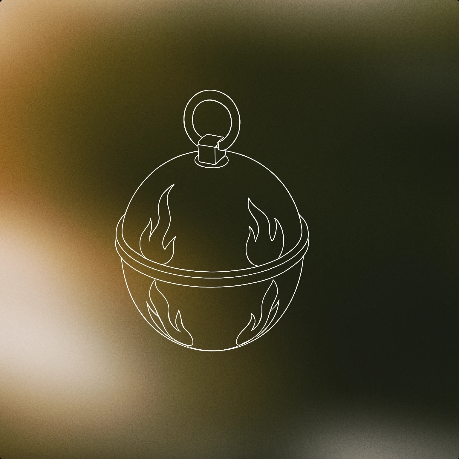 Cover of A stylized spherical bell with flame-shaped openings on its surface for Fireball sound effects