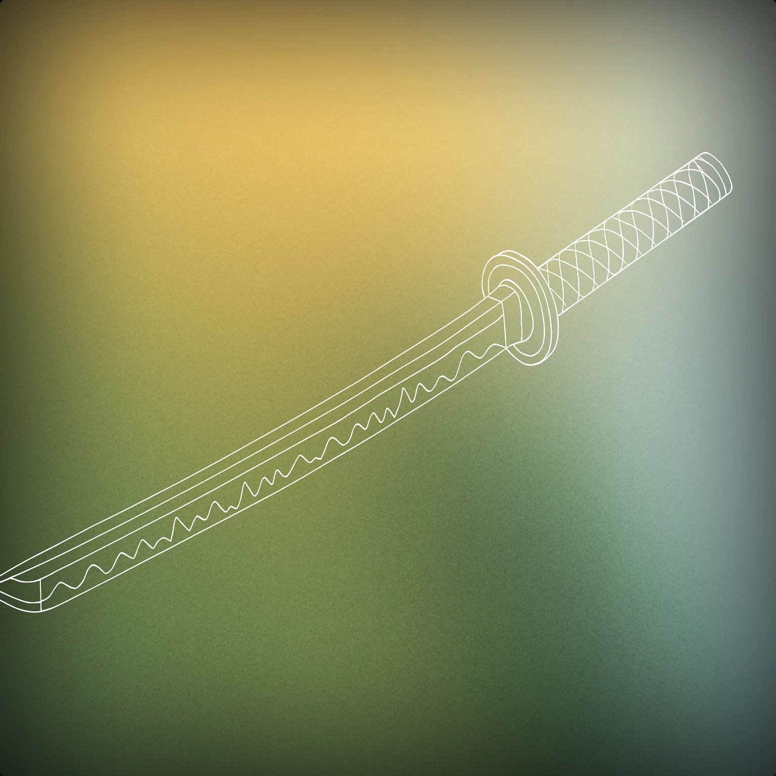 Cover of a stylized katana blade with an integrated waveform pattern along its edge for Katana sound effects