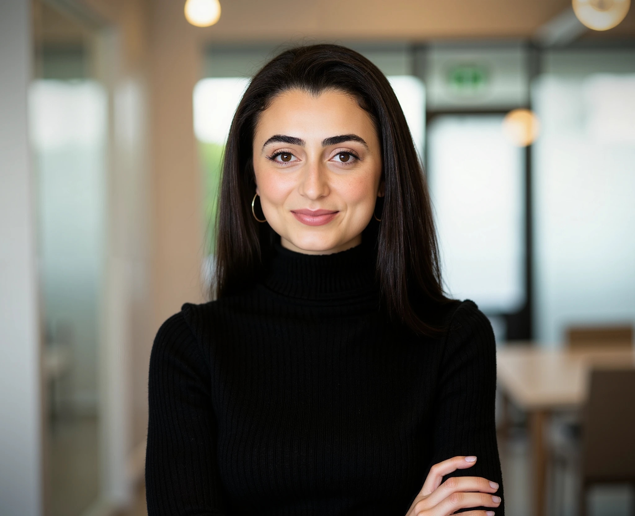 Headshot of a girl in a black turtleneck