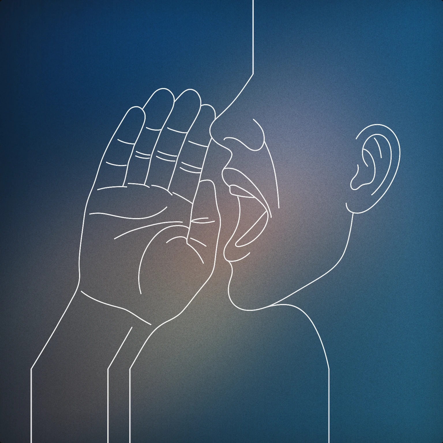 Cover of a stylized open hand cupped around the mouth, as if amplifying a shout for Cheering sound effects