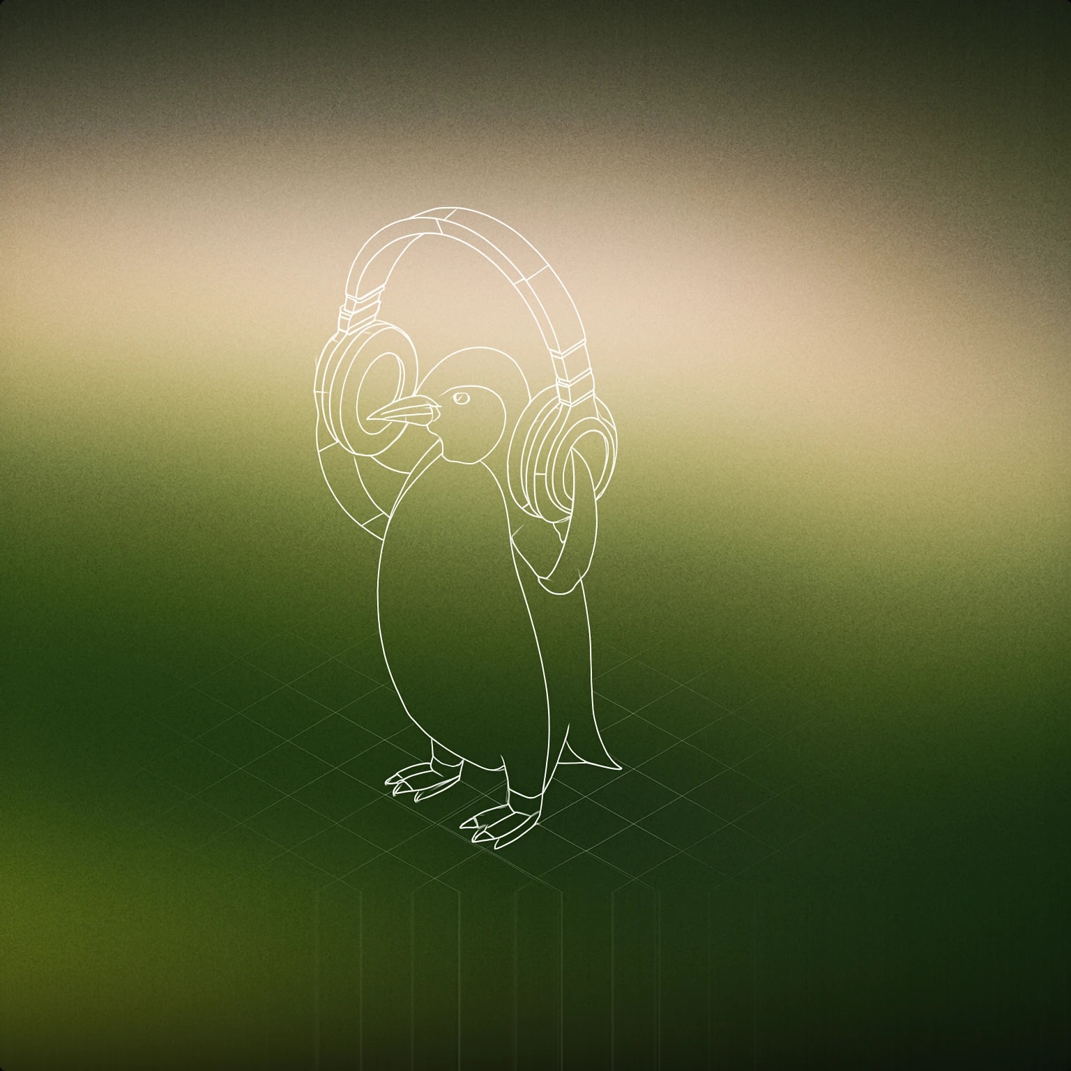 Cover of Penguin holding a large pair of headphones over its head for Penguin sound effects