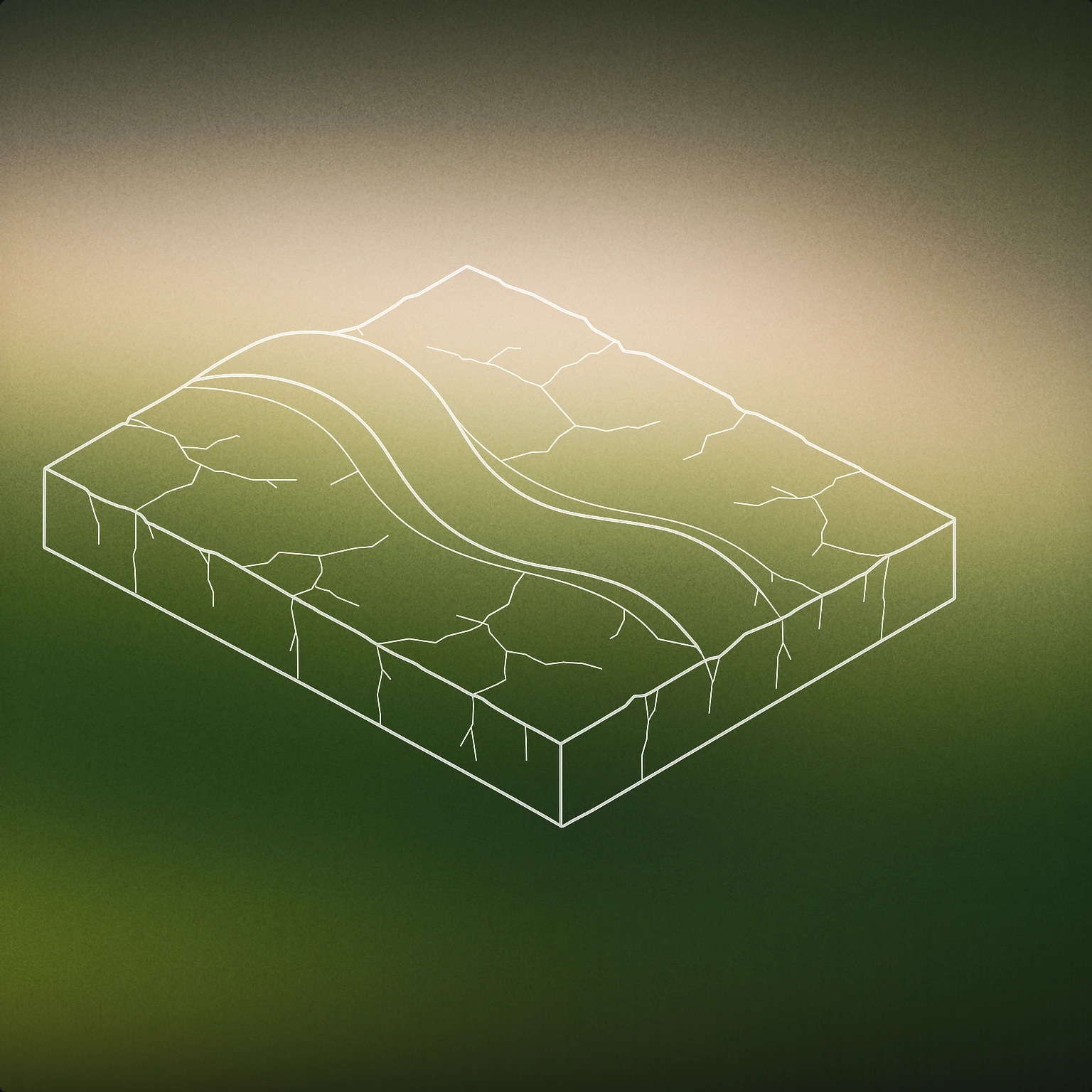 Cover of A stylized, cracked ice floe with a single, smooth wave-like ripple running through its surface for Ice Movement sound effects