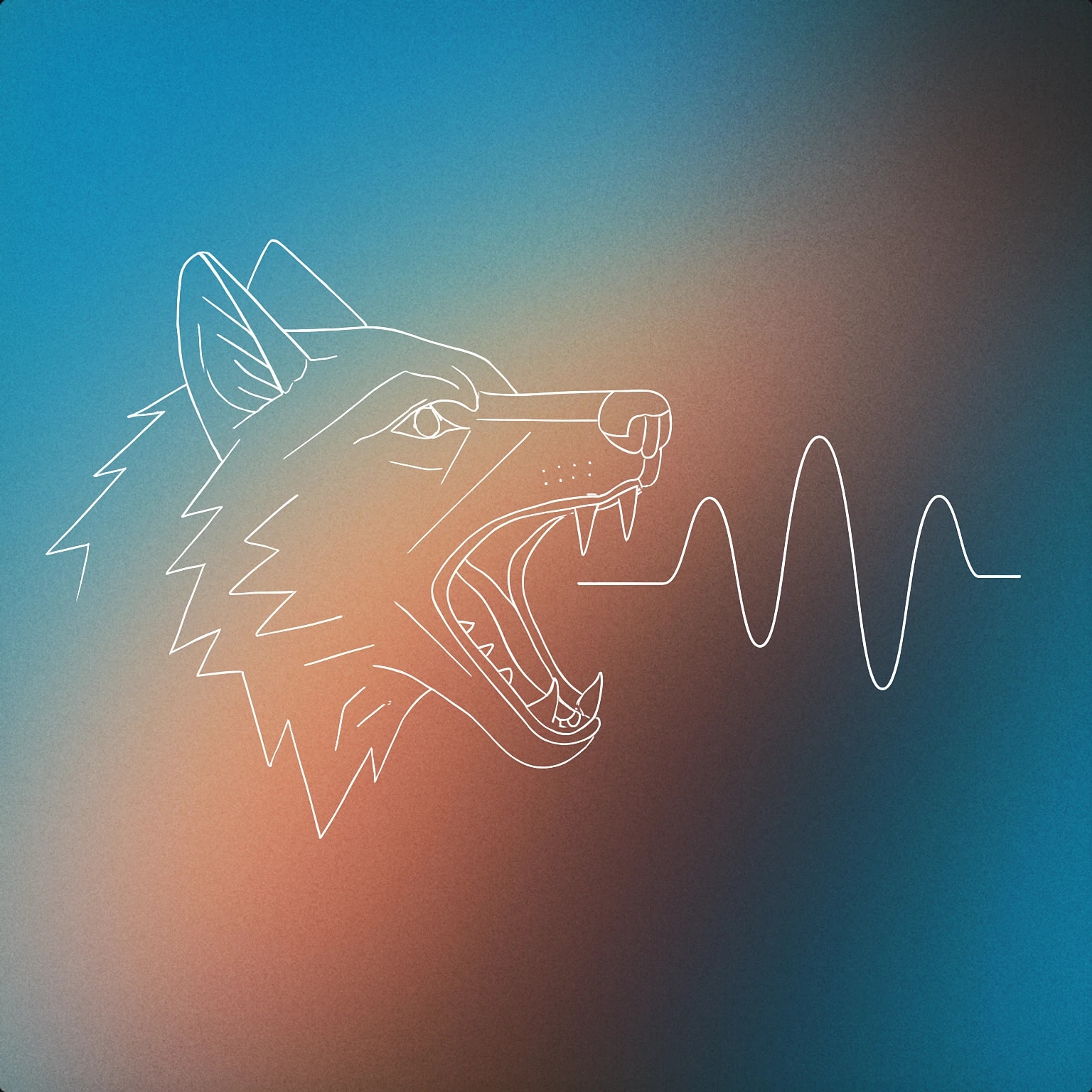 Cover of A stylized wolf head with its mouth open, emitting a single, bold undulating waveform for Growl sound effects