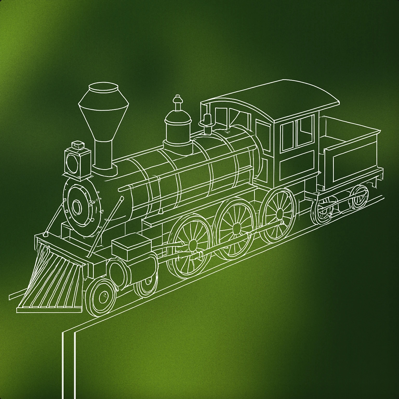Cover of classic steam locomotive with a prominent whistle on top for Locomotive Whistle sound effects