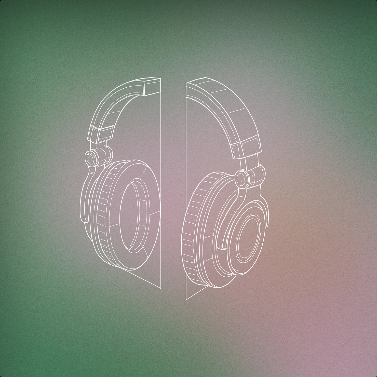 Cover of A pair of large headphones with a visible clean split down the middle, each half slightly apart for Break sound effects